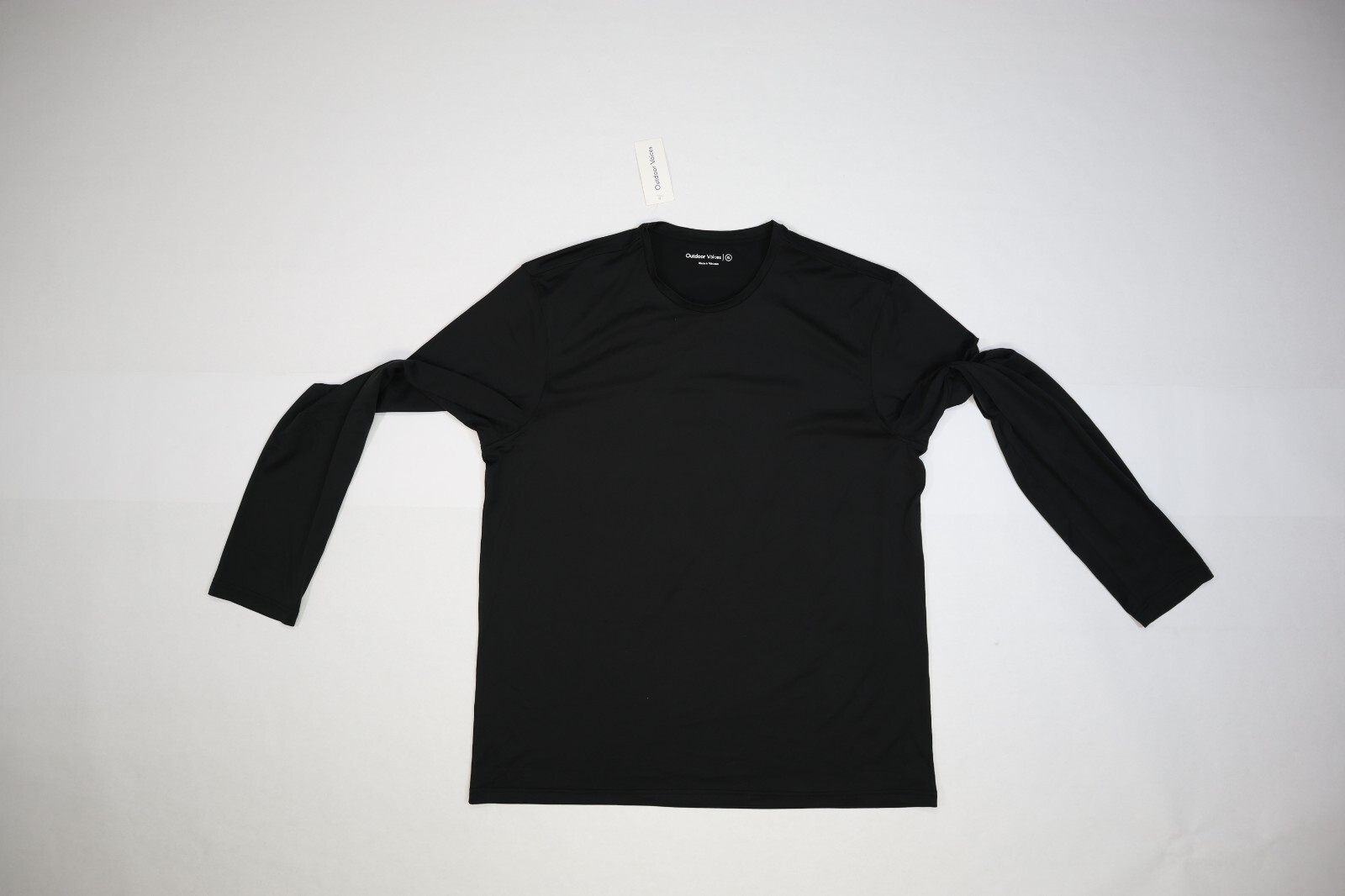 Outdoor Voices CloudKit All Day Long Sleeve Tee Shirt Lightweight Black Mens XL
