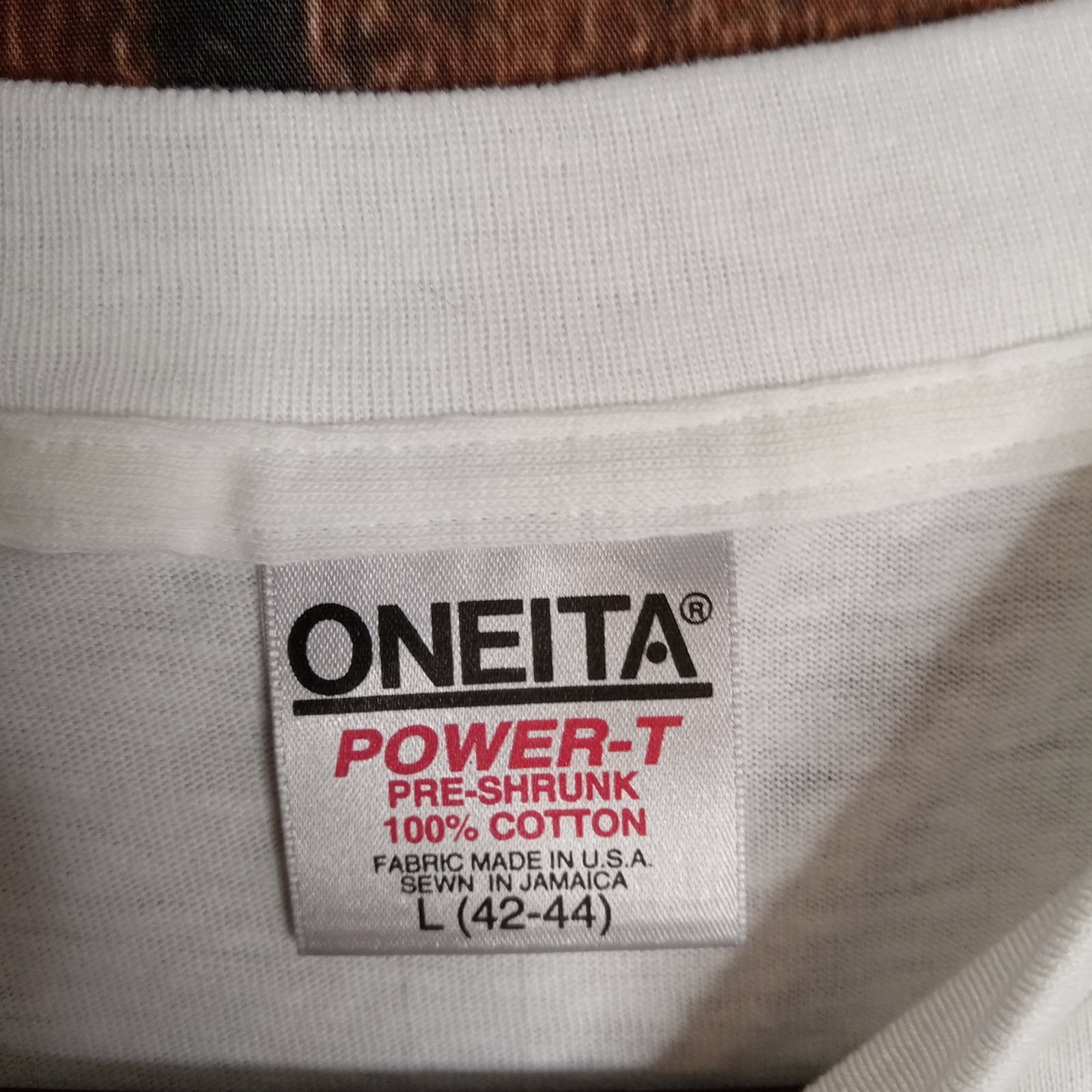 Oneita Power-T Vintage Single Stitch T-Shirt Old Man Golfing Large