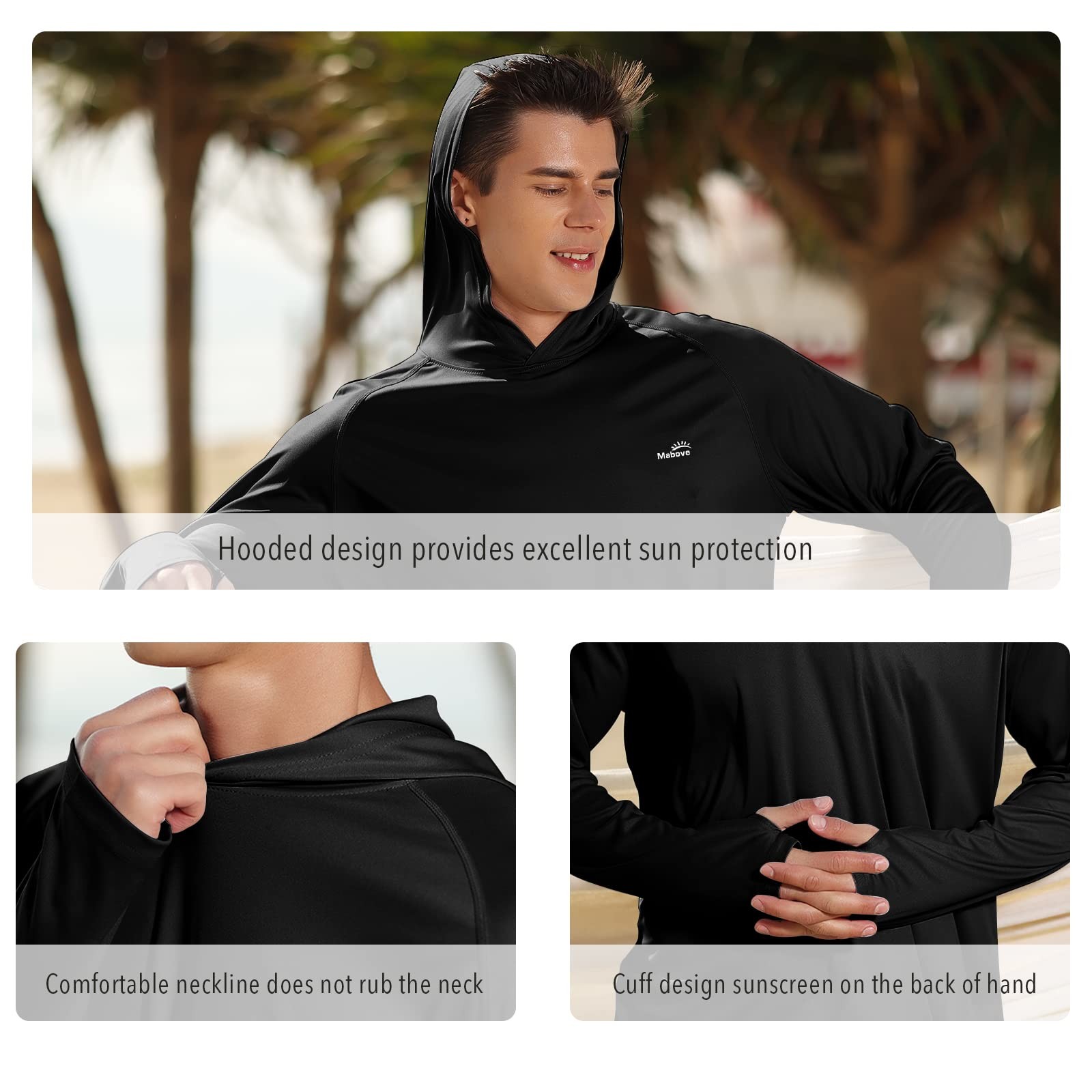 Men’s UPF 50+ UV Sun Protection Hoodie Long Sleeve Rash Guard Hiking Fishing …