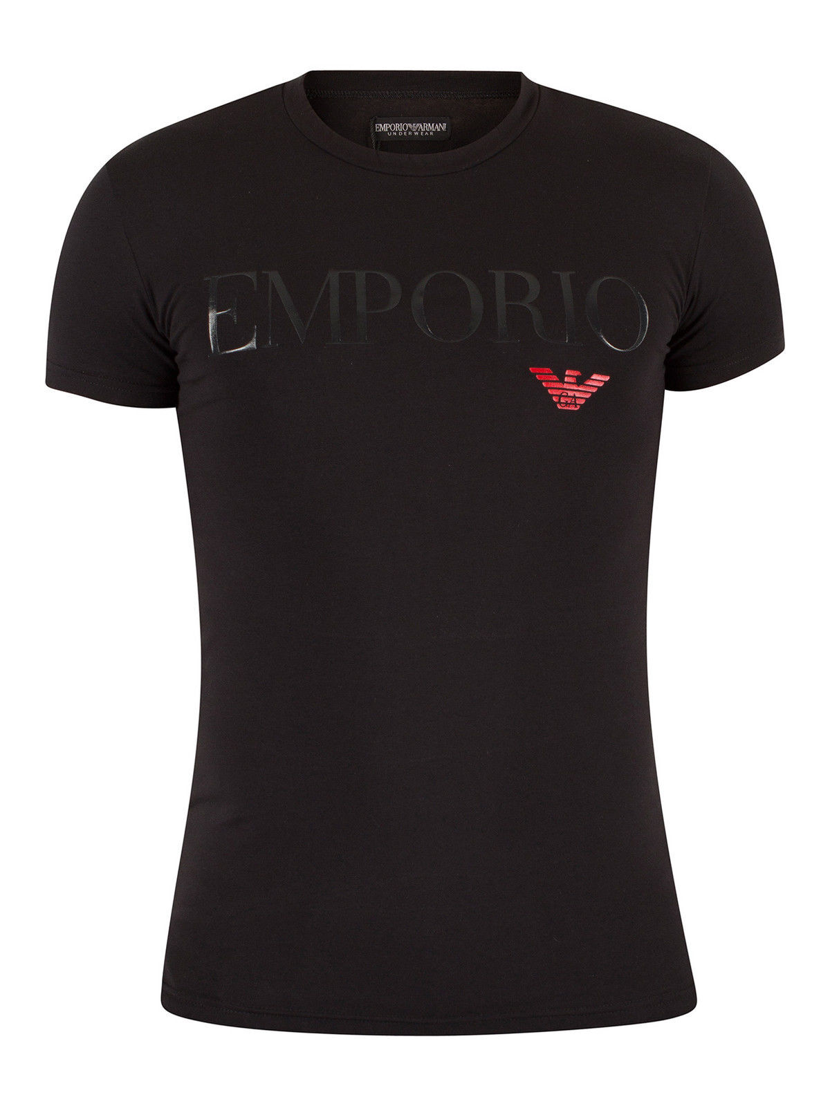 Emporio Armani Black Men’s T-Shirt,Glossy logo,Size M*L*XL