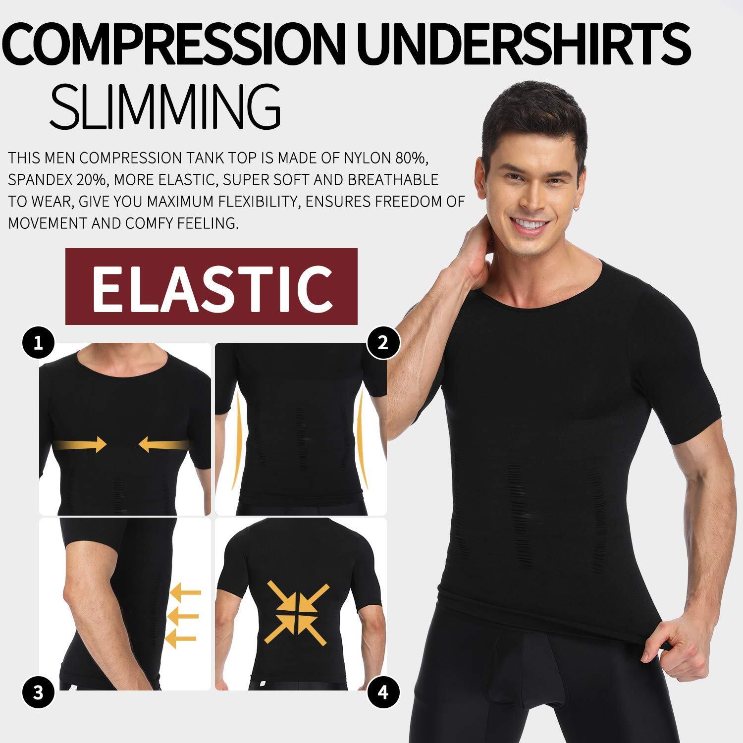 Men Slimming Body Shaper Vest Compression Shirt Gynecomastia Undershirt Tank Top
