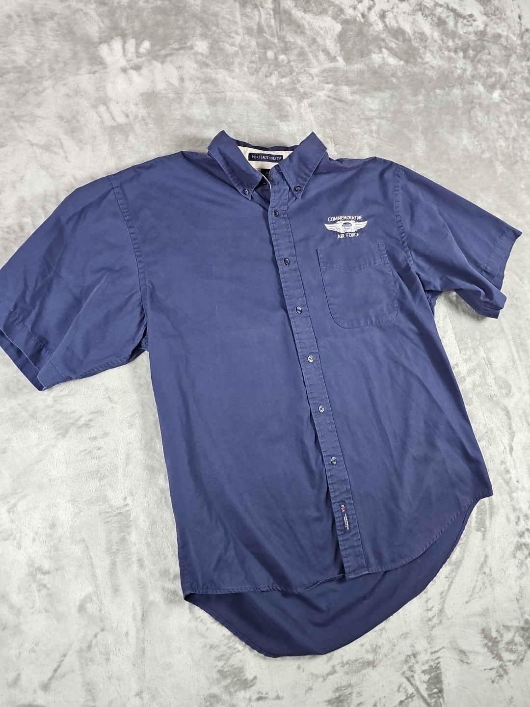 Air Force Shirt (Commemorative) Mens Size Large. Blue. Short Sleeve. Military