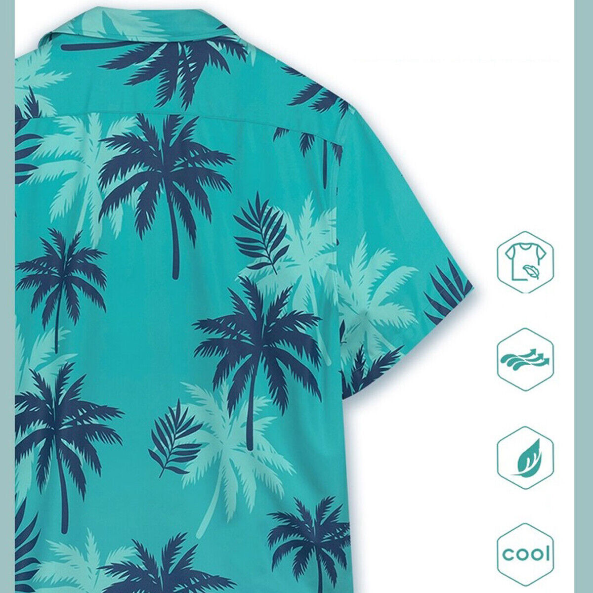 Hawaiian Shirt Men Aloha Summer Casual Beach Button-Down Cruise Holiday Party UE