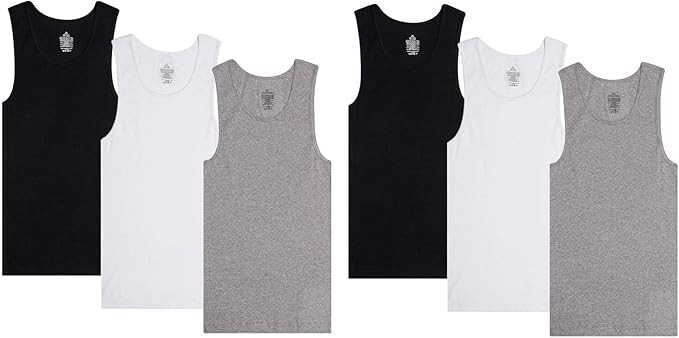 Lot 3-12 Packs Men 100% Cotton Ribbed Tank Top A-Shirt Wife Beater Undershirts