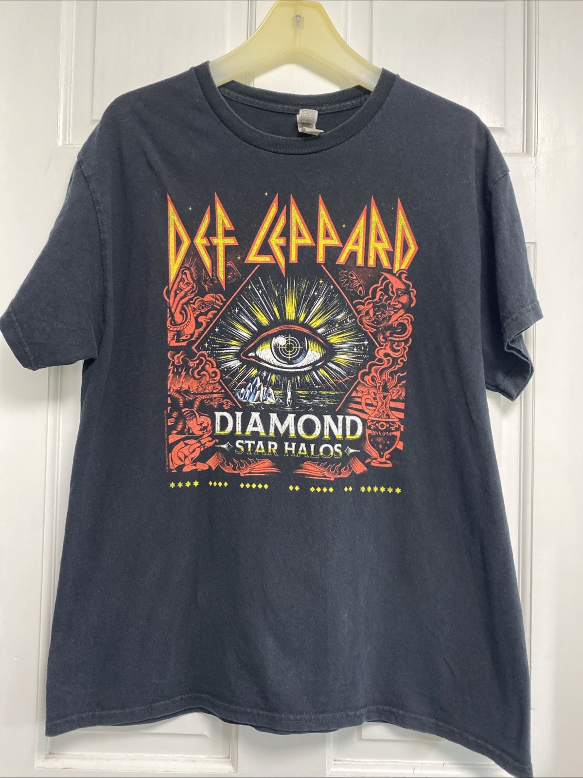Def Leopard Diamond Star Halos T Shirt Stadium Tour 2022 Graphic Print 2 sided L