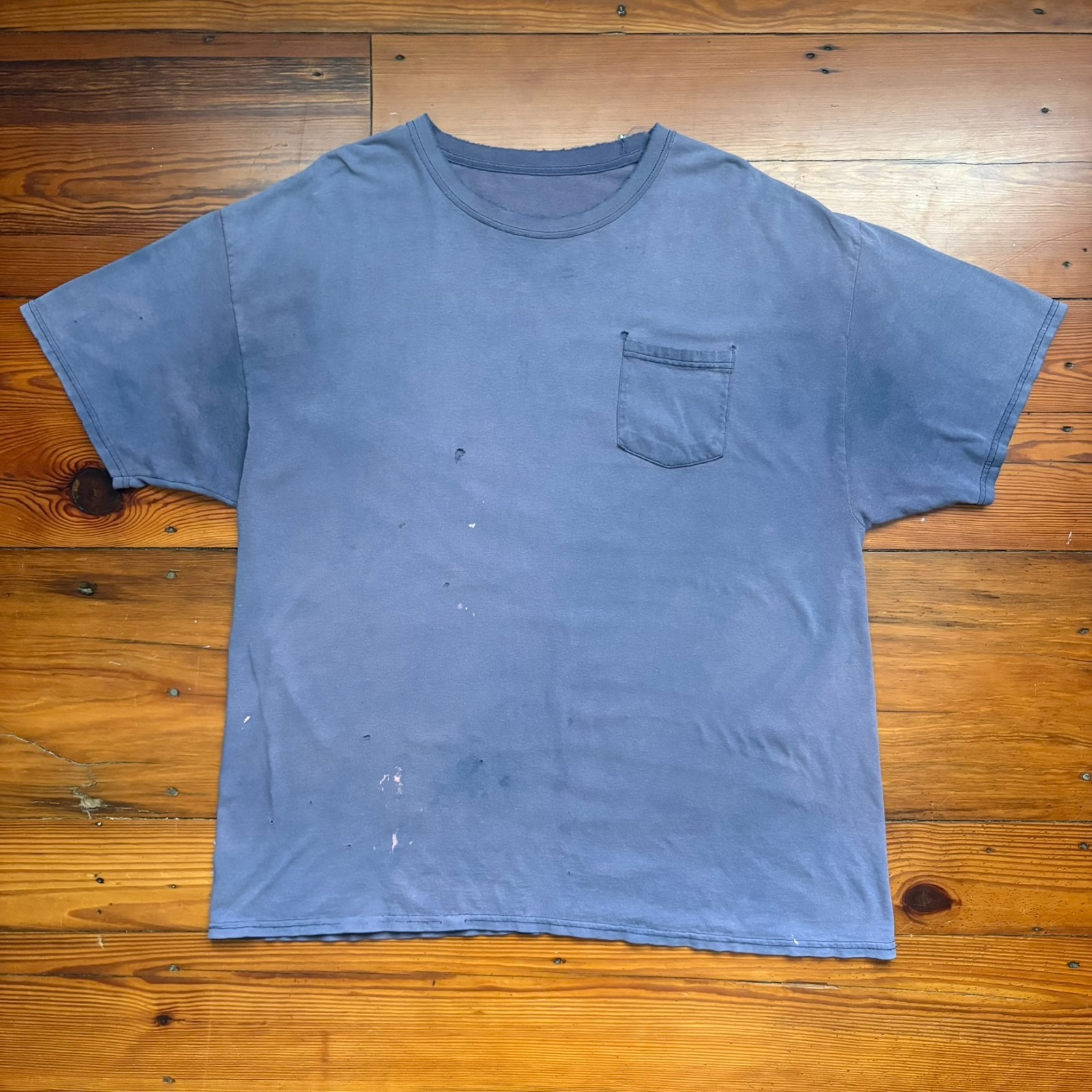 Vintage Gradient Sun Faded Pocket T-Shirt Men’s Size XL Blue WIP Work Worn