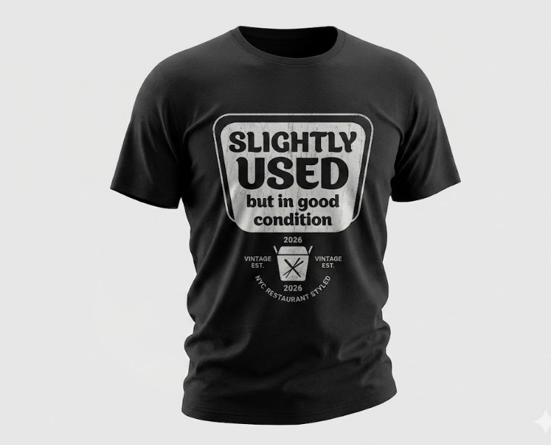 Slightly Used But In Good Condition Graphic Funny Vintage Black Cotton T-Shirt