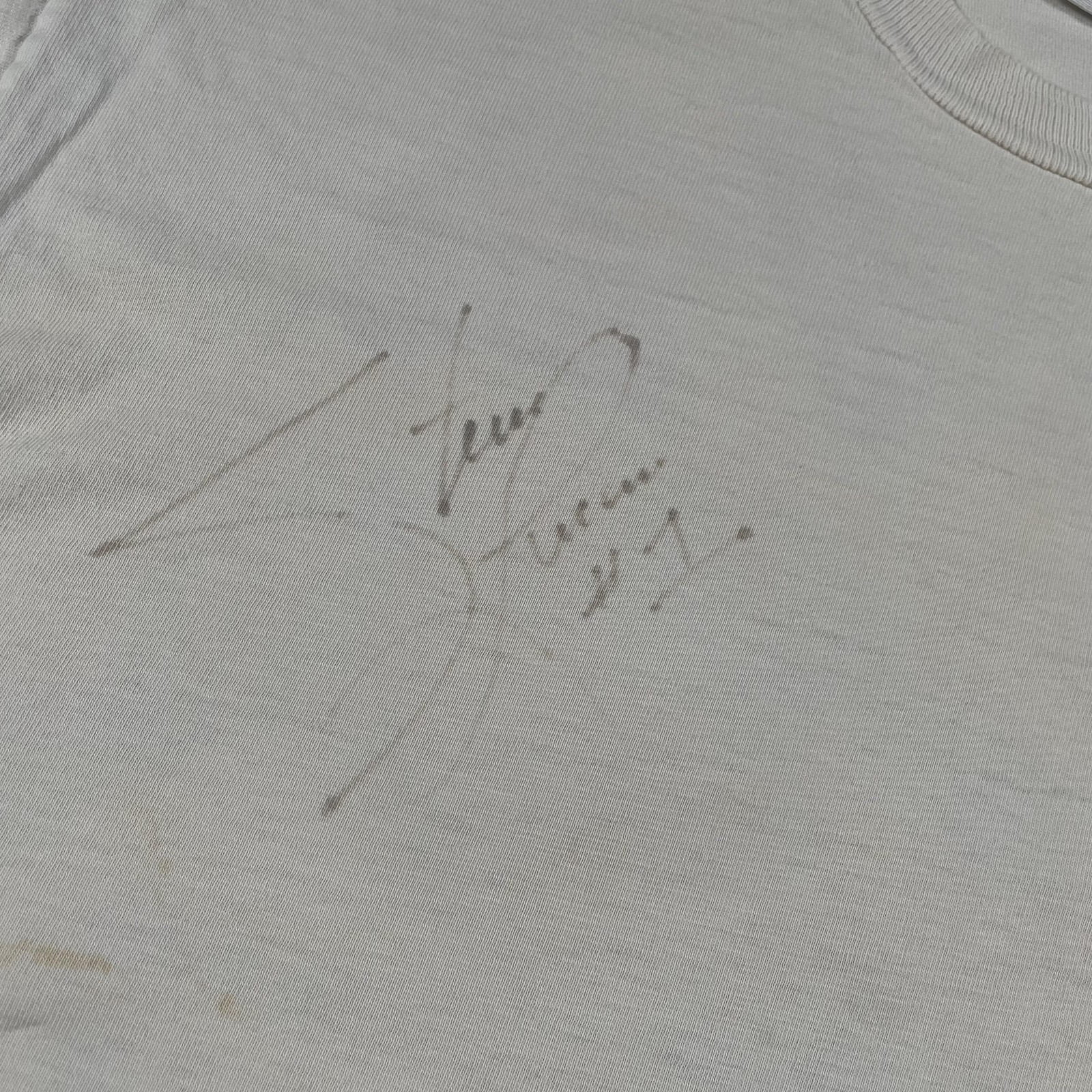 Vintage Speedway Racing Shirt Mens Large White Auburn Qualifier Signed 80s