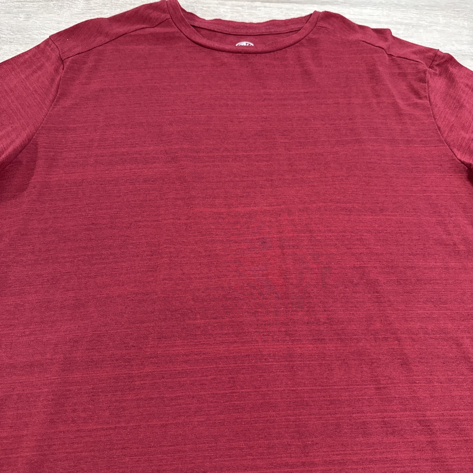 Athletic Works Shirt Men’s Red Heather Crew Neck Stretch 2XL Cotton Blend Tee