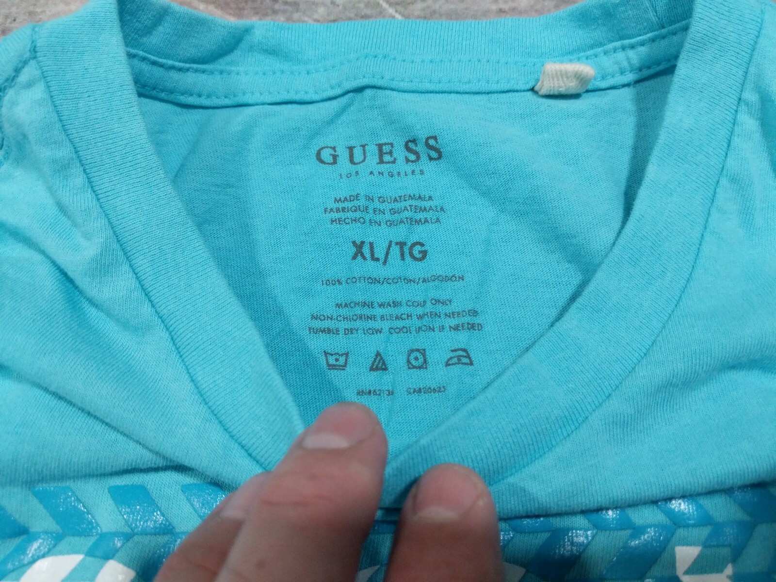 Guess T Shirt Guess Los Angeles ? Guess Since 1981 Blue Cyan White logo