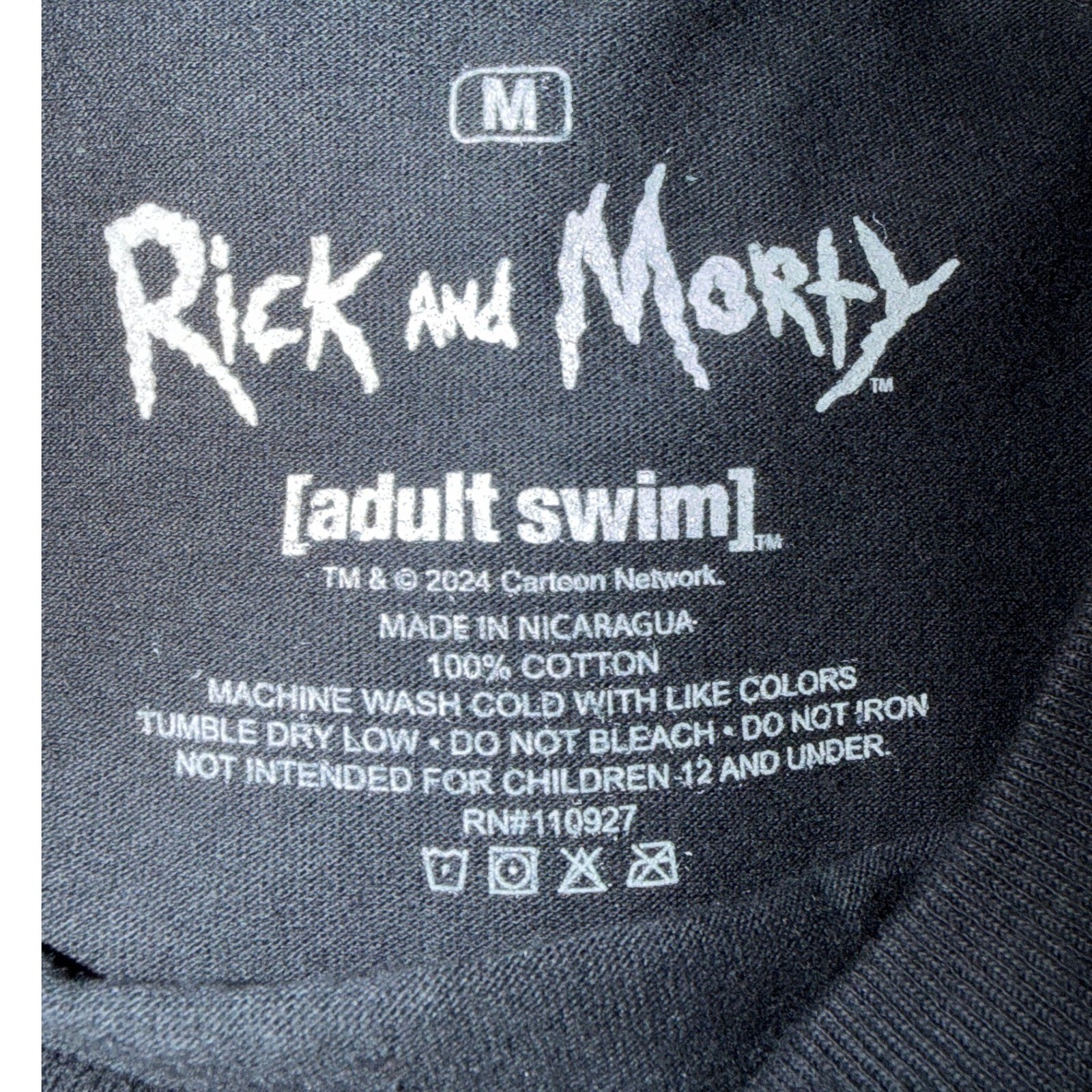 Rick and Morty Adult Swim Mens Graphic T-Shirt Black Art Than Science Size M