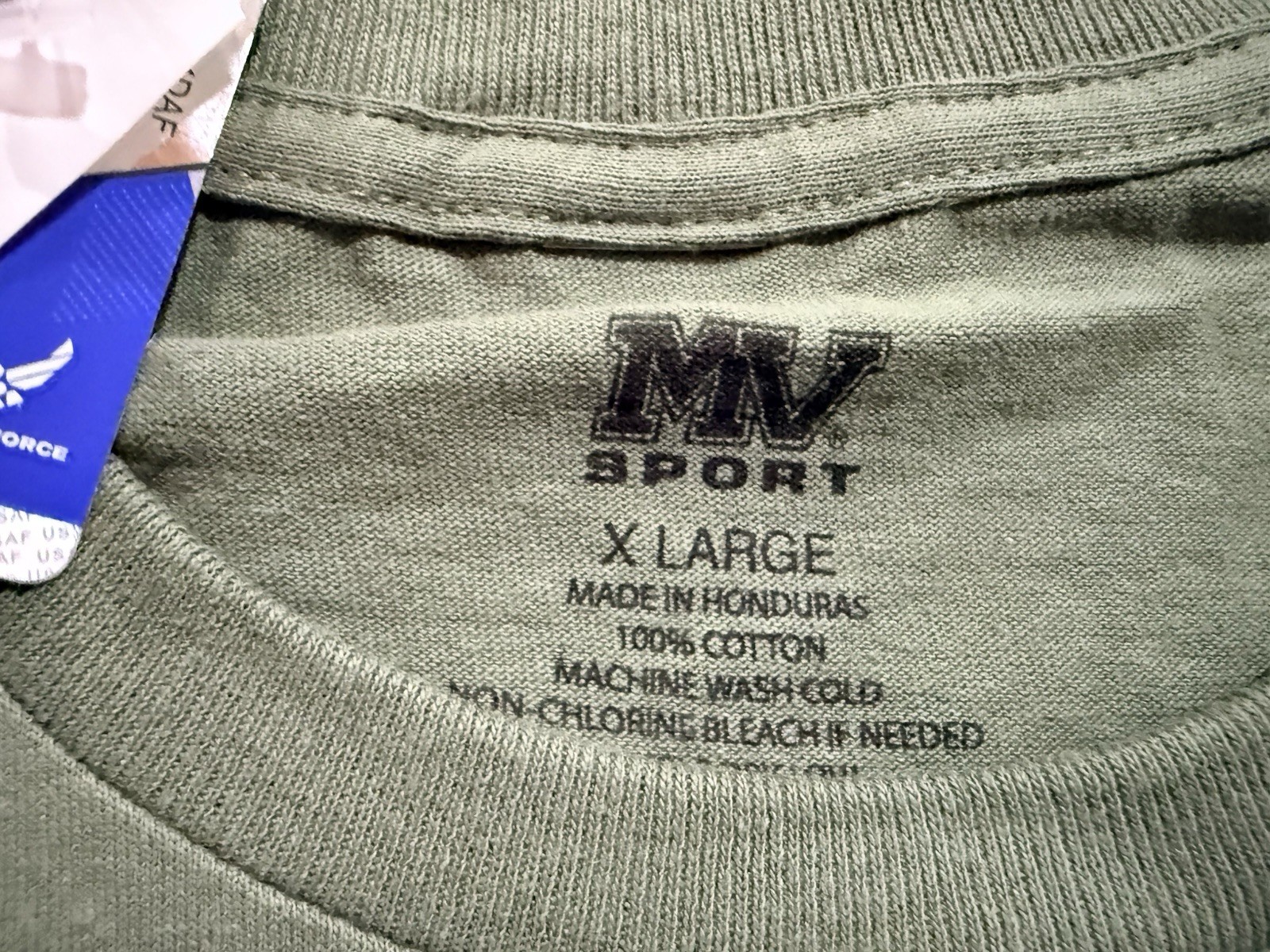 USAF United States Air Force Double Sided OD Green T Shirt Tee – Sz XL – NWT
