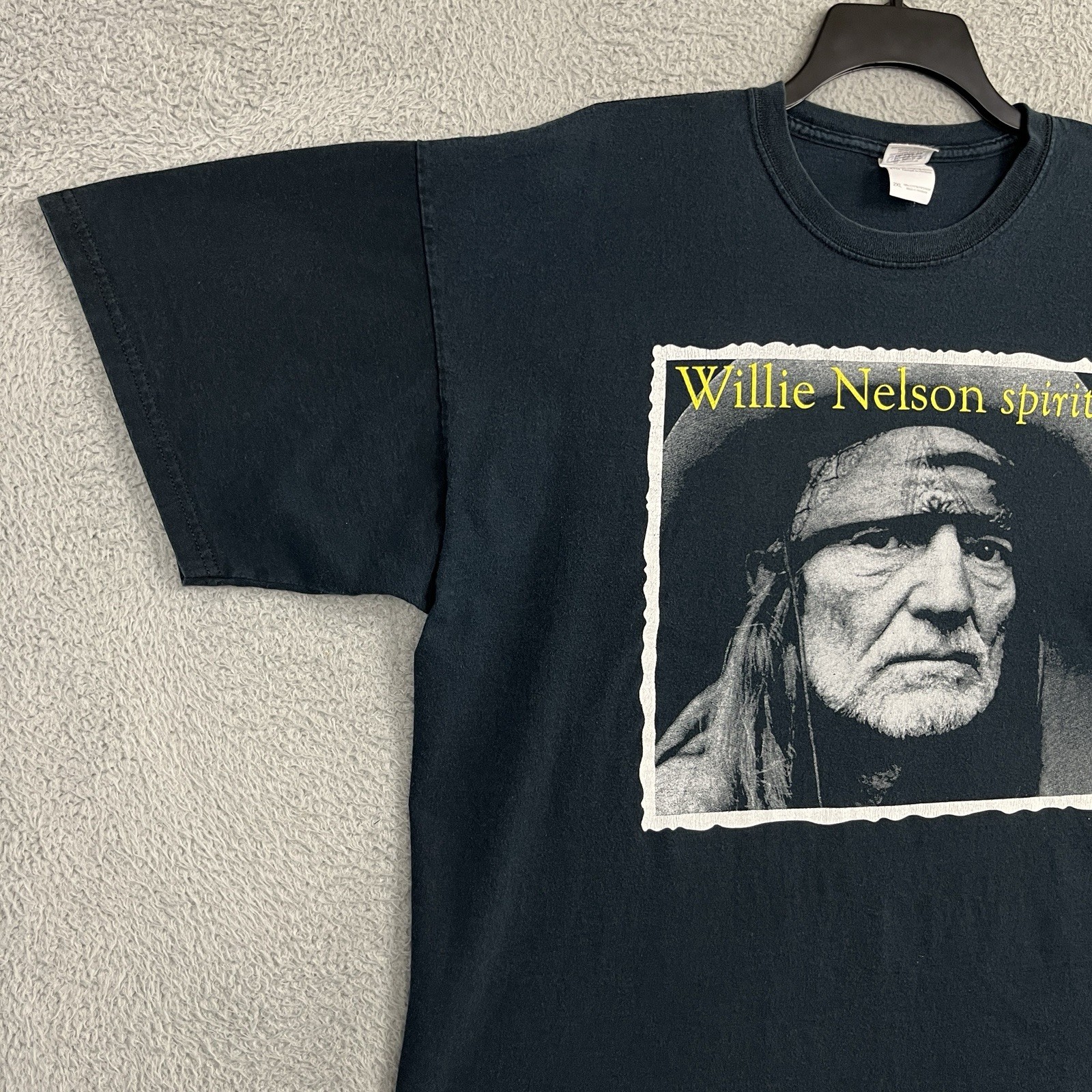 Willie Nelson T Shirt Black Spirit Tour 2010 Adult 2XL 25.75″ PTP Country Music