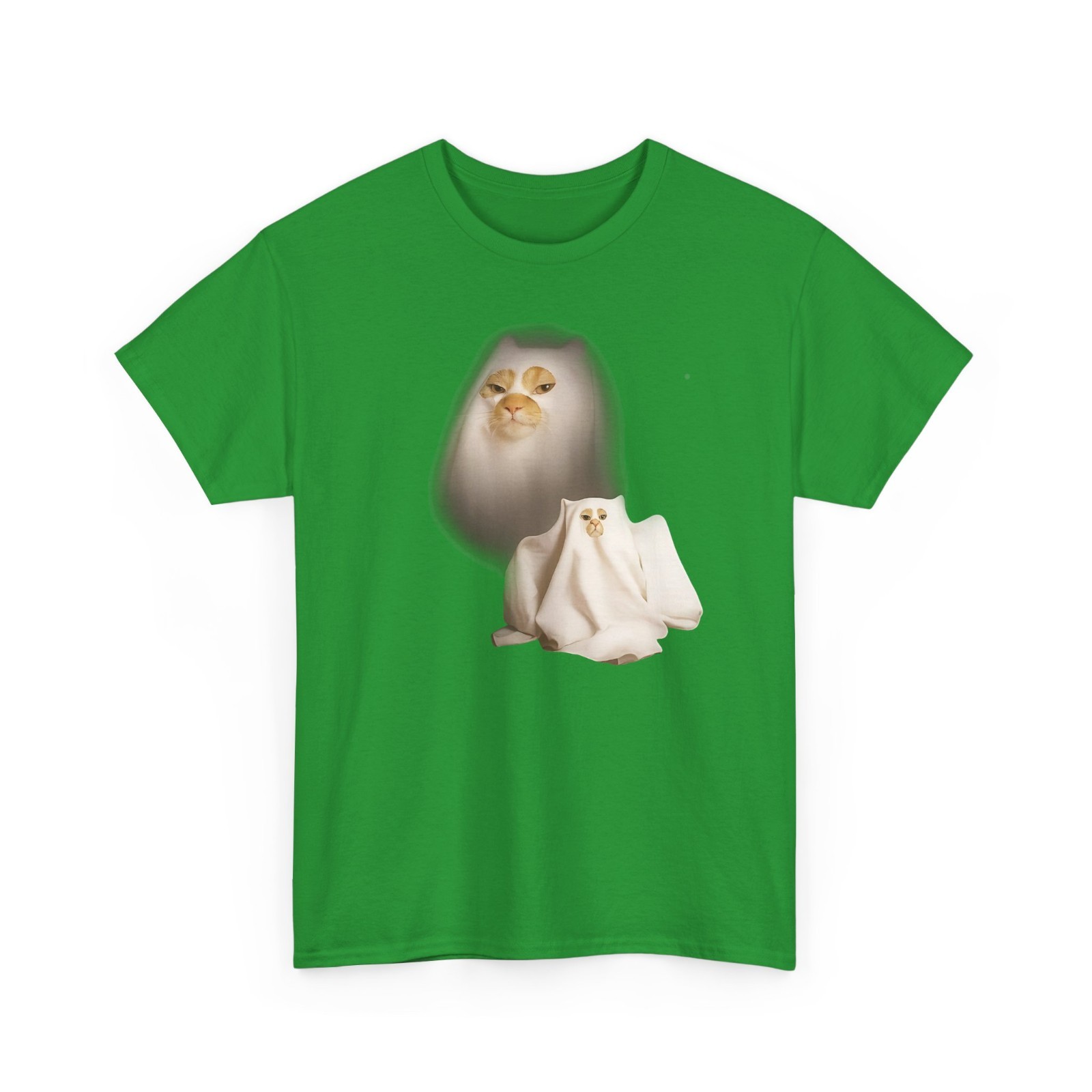 Ghost Cat Meme Funny Halloween Men Women Kids T-Shirt