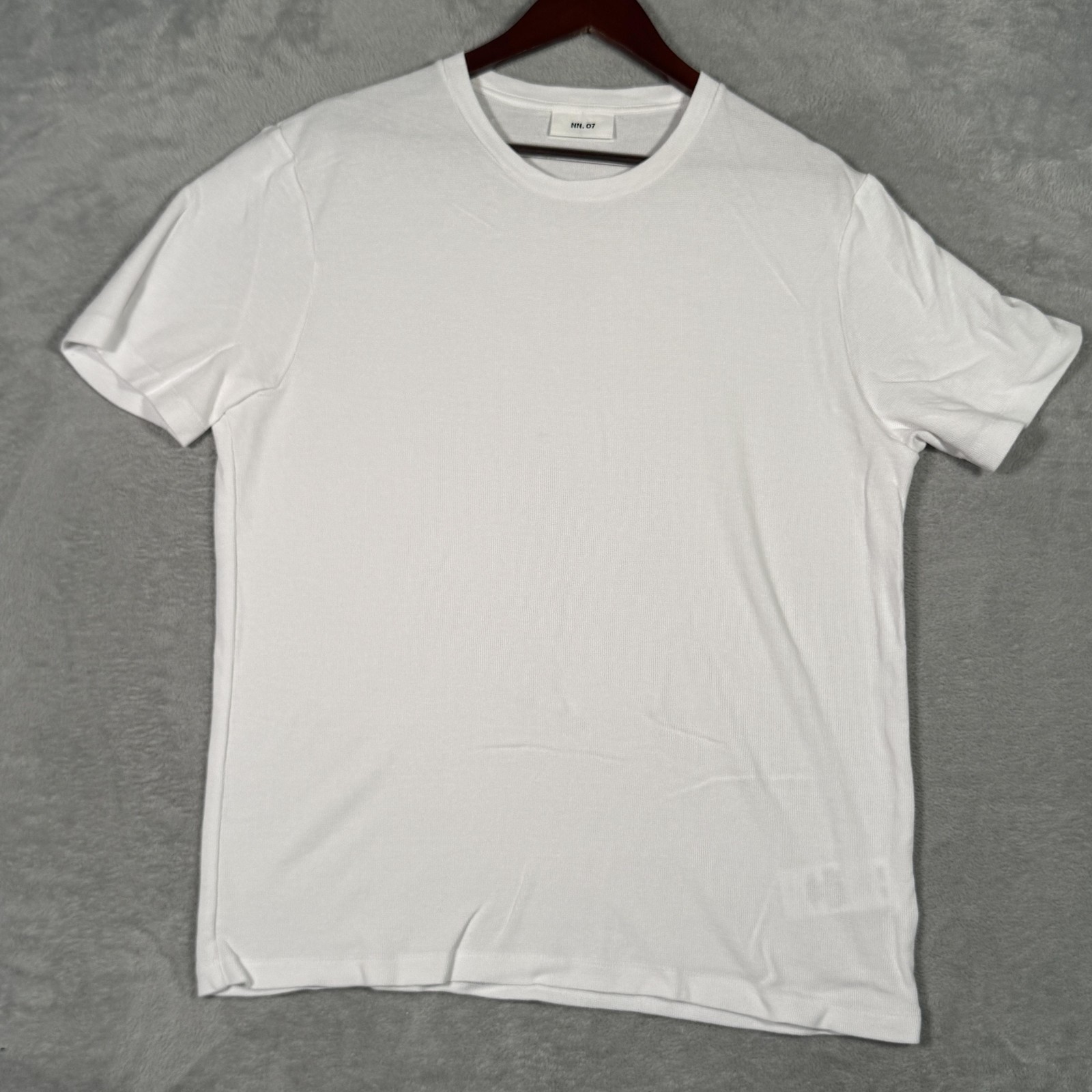 NN. 07 Shirt Mens XL White Clive Waffle Knit Lightweight Crewneck T-Shirt Tee
