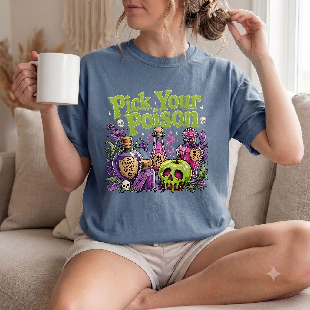 Comfort Colors® Spooky Pick Your Poison Toxic Apple Girl Fall Festival Art Tee