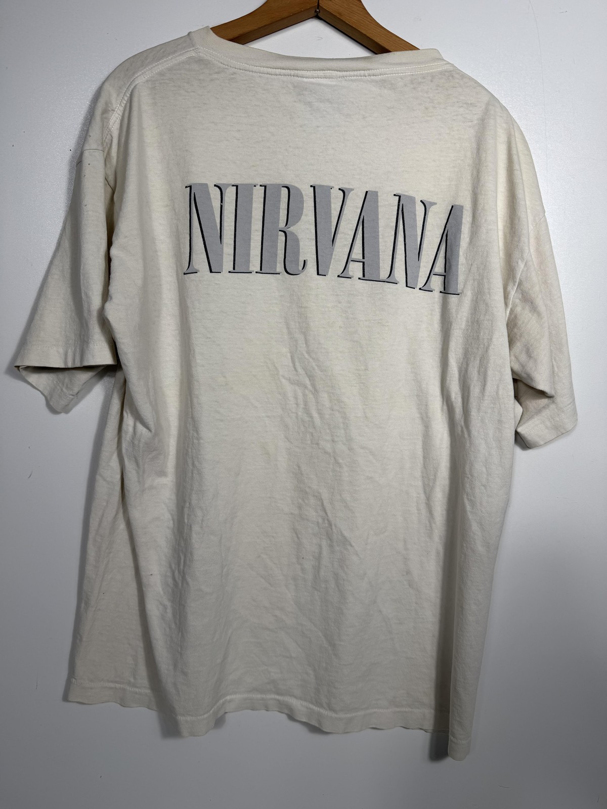 Vtg Nirvana Shirt Mens XL White Wild Oats 1996 Band Graphic T Shirt USA