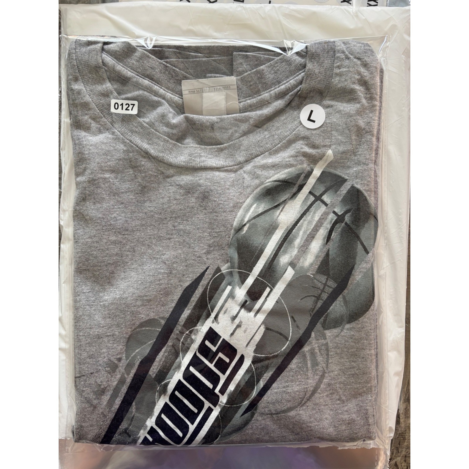 Nike Hoops Long Sleeve Graphic Tee Gray Basketball Shirt Y2K Silver Tag Mens L