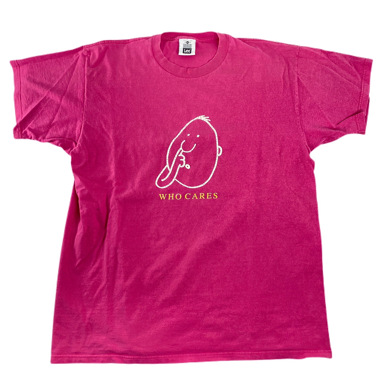 Vintage 90’s Nobody Cares Pick Your Nose Pink Funny Gag T Shirt Size XL