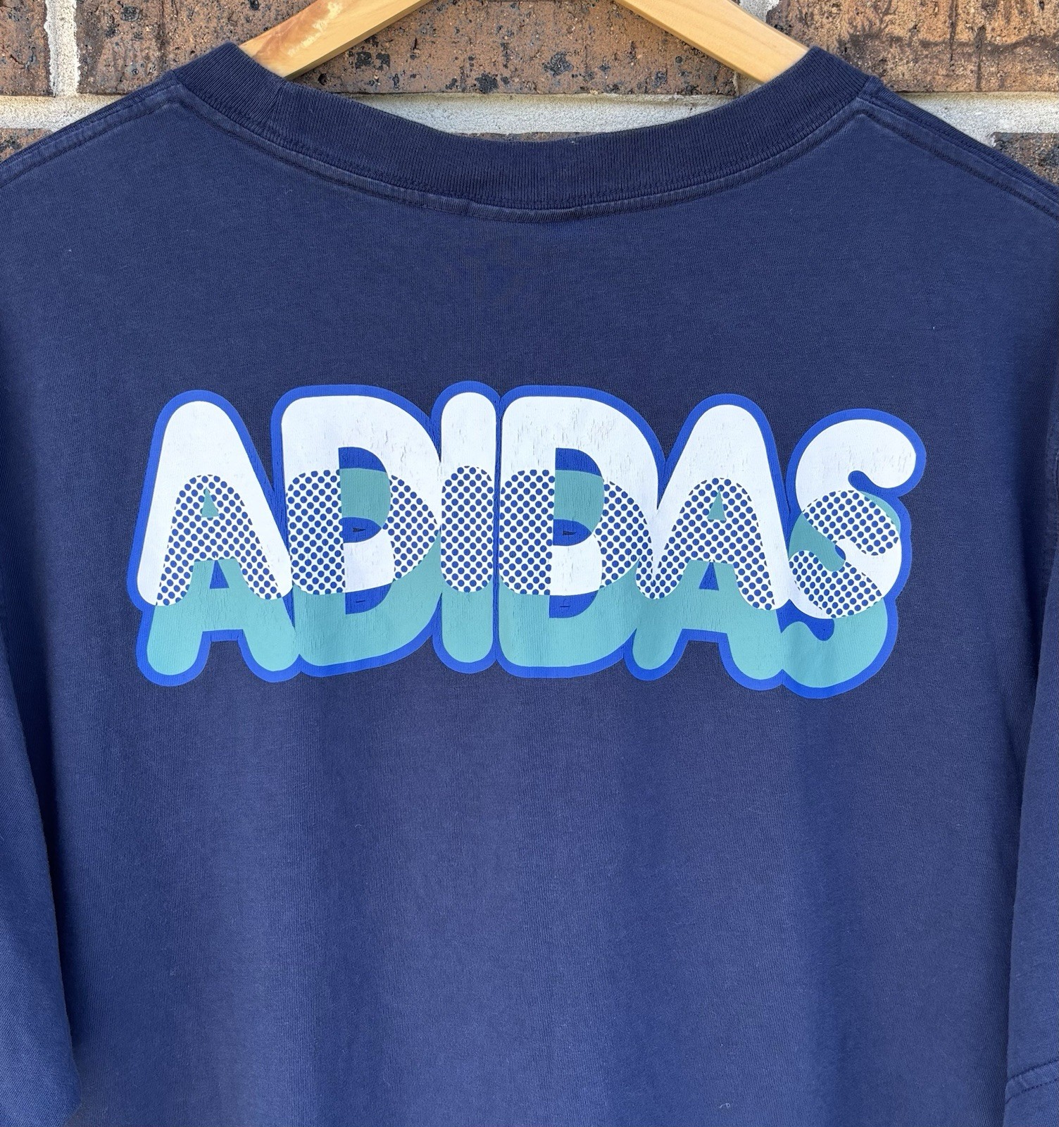 adidas Original Trefoil Race T-shirt Men’s 2XL Navy Crew Neck