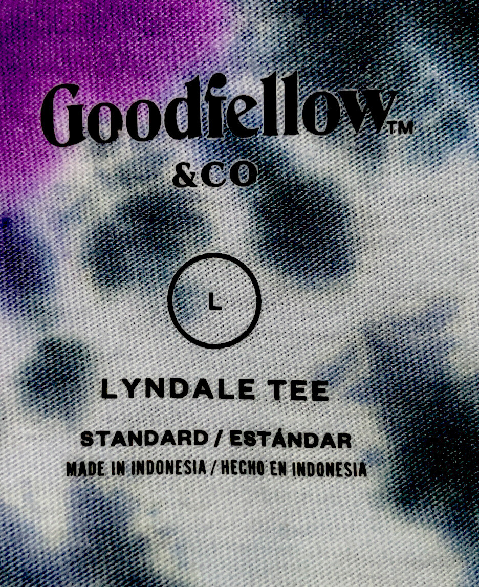 Purple Green Tie Dye T Shirt/ Men’s (L) Good fellow Cotton Polyester Blend
