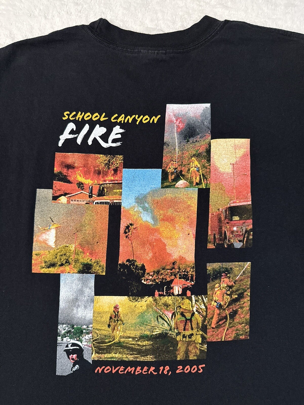 Vintage 2000s Y2K Ventura Emergency Response Team School Canyon Fire T-Shirt, XL