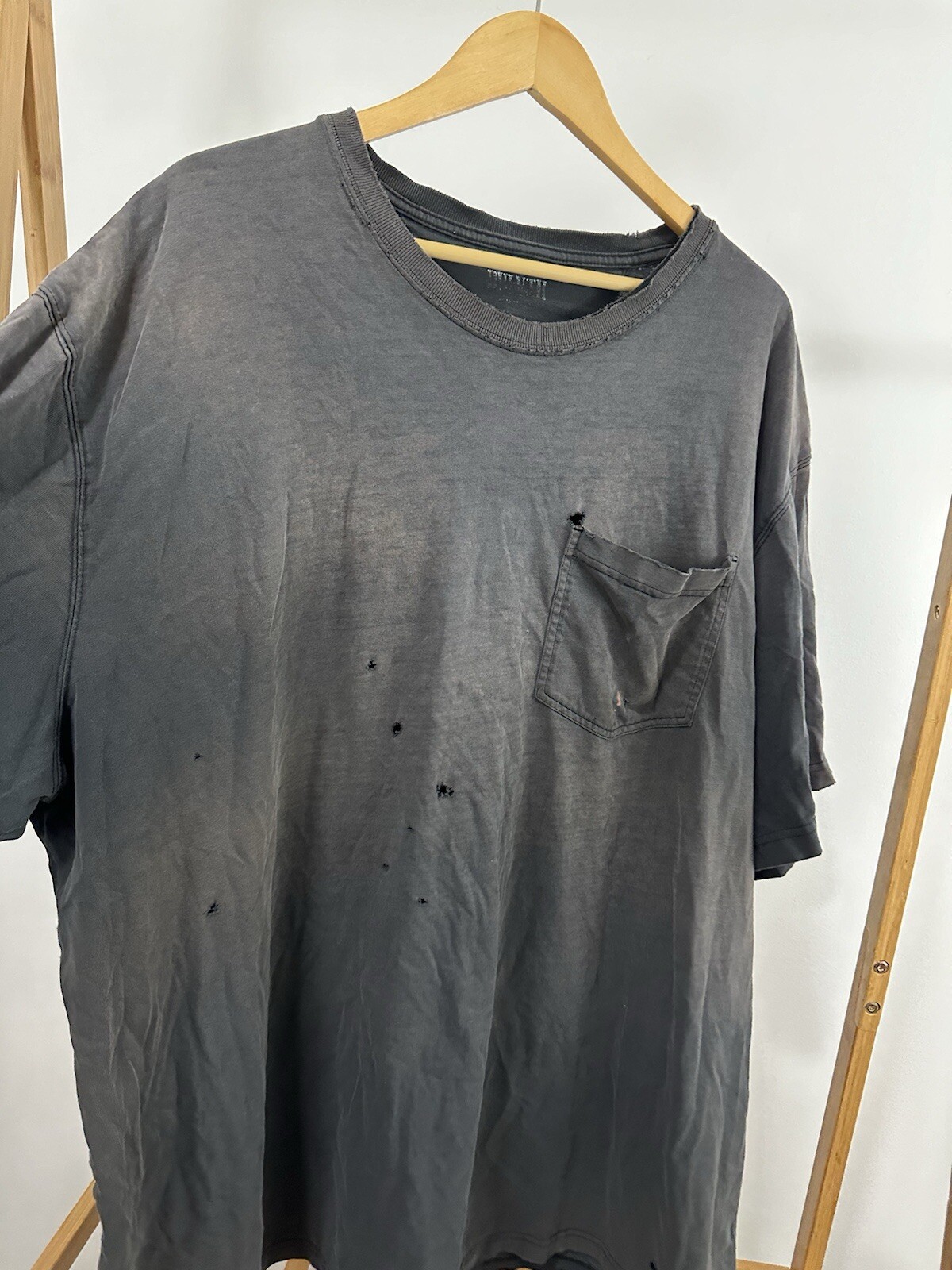 VTG Duluth Gradient Sun Faded Worn Down Cotton Distressed Pocket T-Shirt 3XL