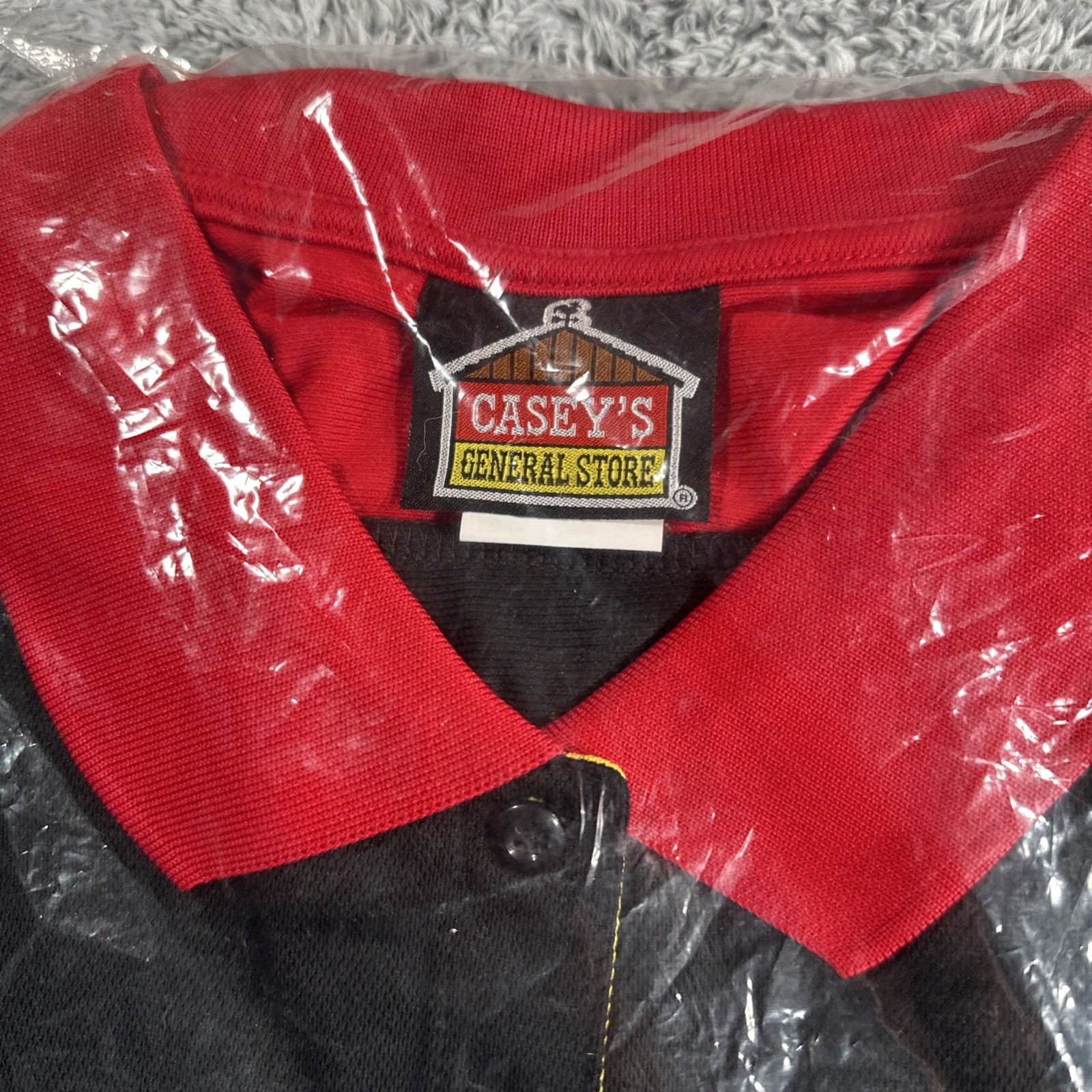 Casey’s General Store Black 100% Cotton Polo Employee Work Shirts Adult SZ 2XL