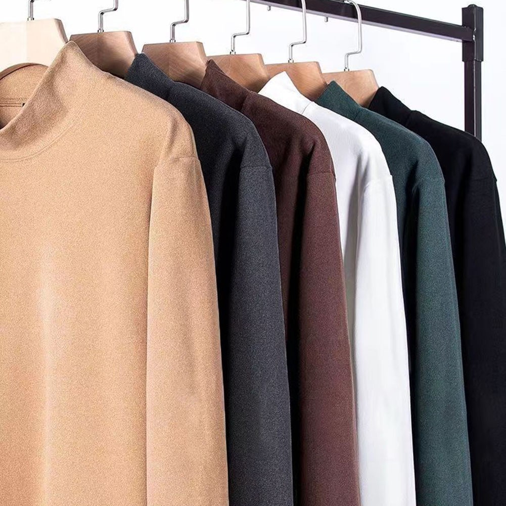 Casual Mock Neck Sweater For Men Half Turtleneck Knit Pullover For Daily Wear