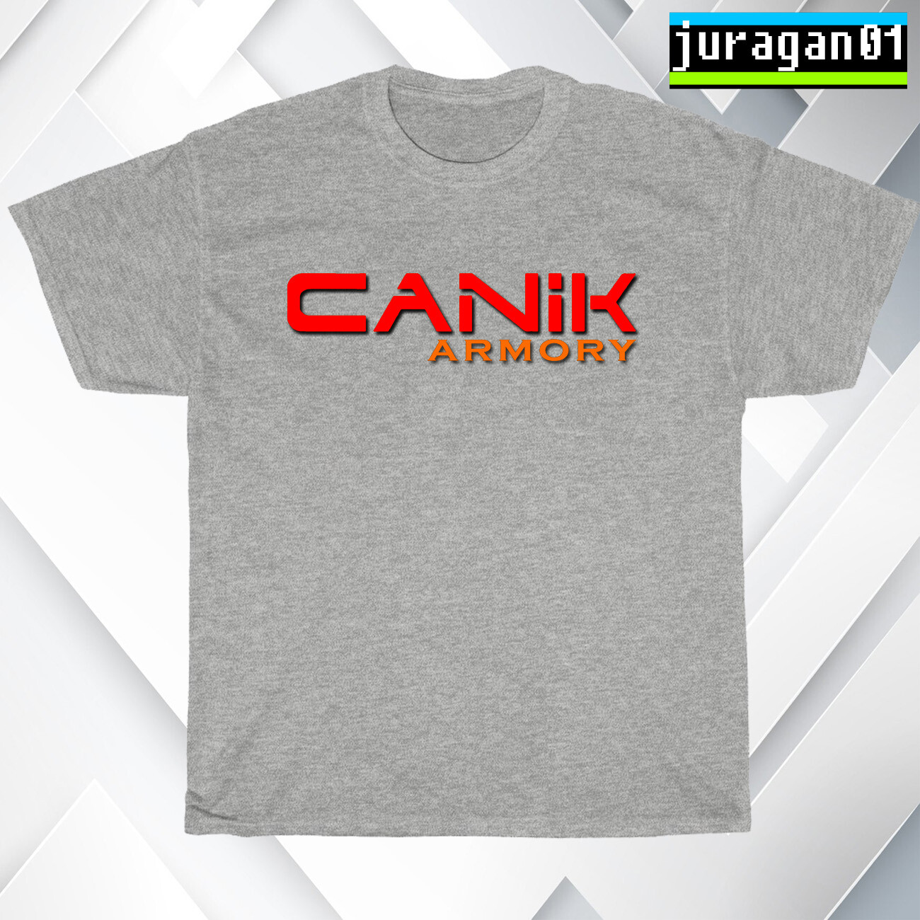 CANIK Superior Firearms Logo Black/Navy/Sport Grey/White Men’sT-Shirt S-5XL