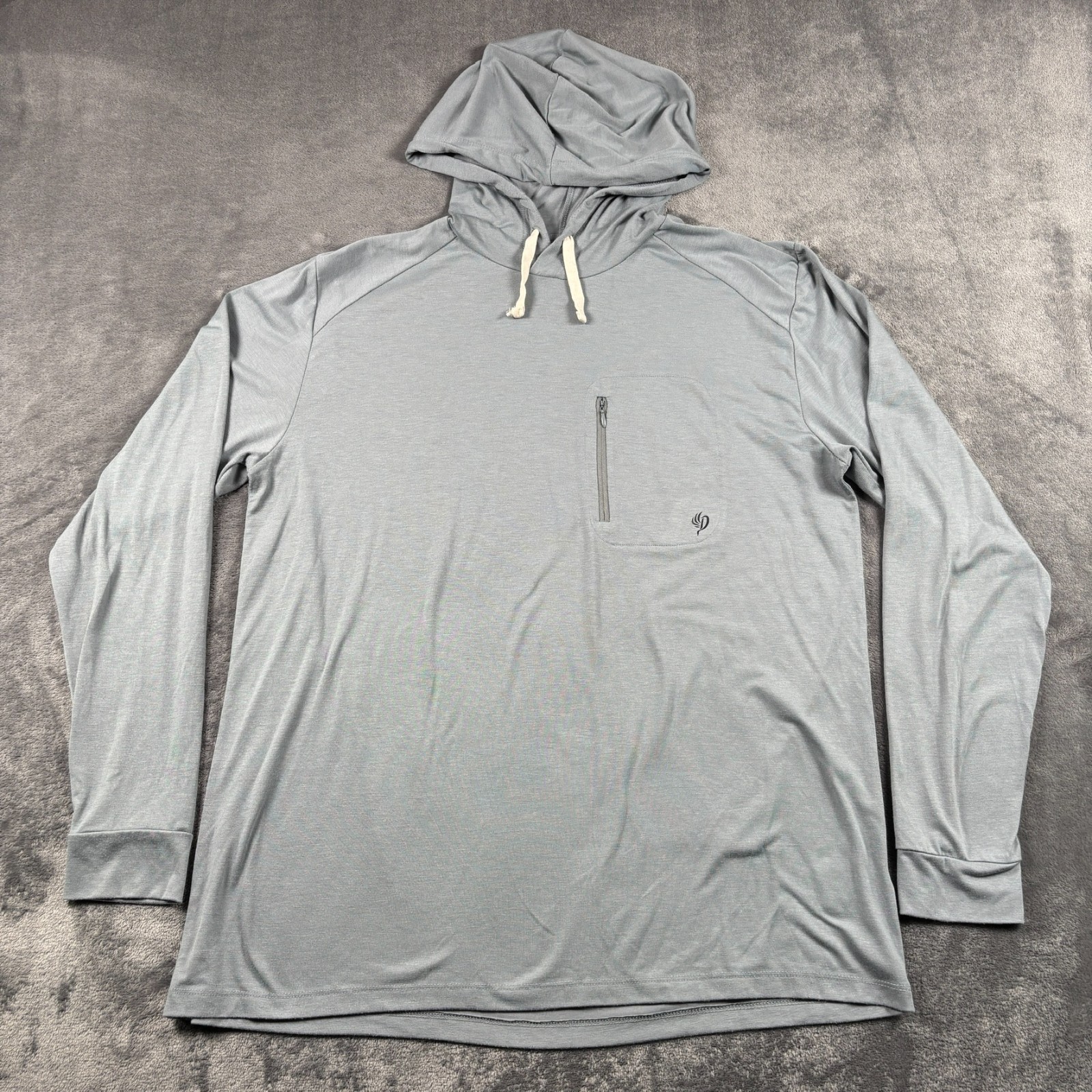 Duck Camp Shirt Mens Large Gray Hoodie Bamboo Lightweight Premium Outdoor