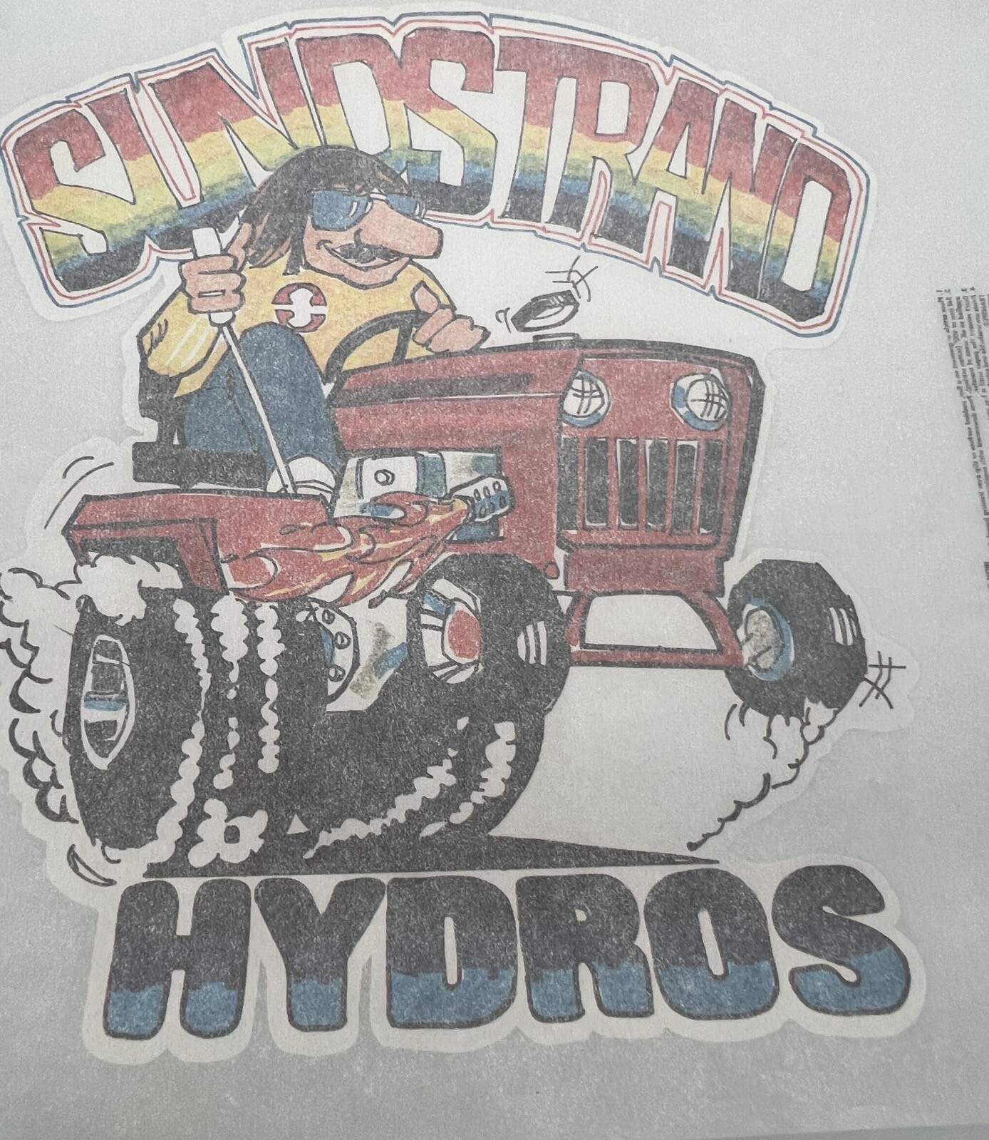 Vintage 80s Funny Retro Redneck Tractor Pull Iron On Transfer Sundstrand hydros