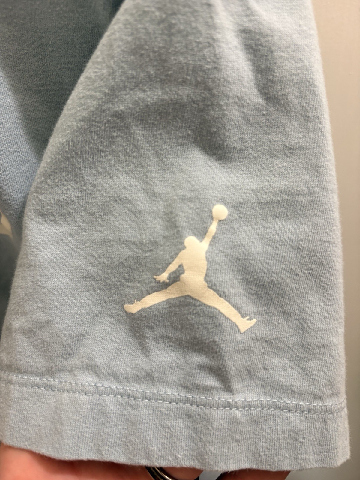 Mens Light Blue Air Jordan Logo Short Sleeve Tshirt Size M Excellent Condition