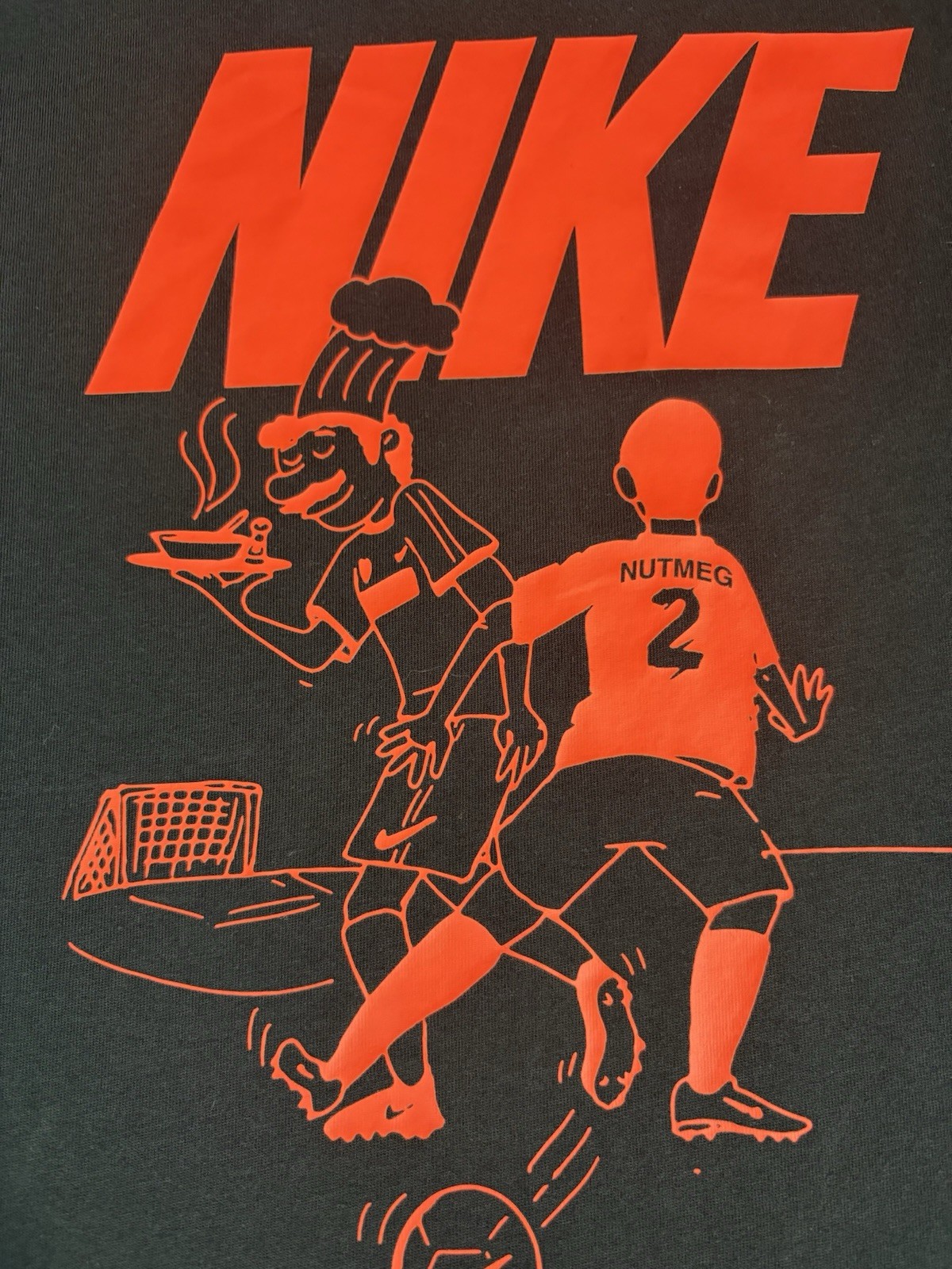 Nike Dri-FIT Soccer Graphic T-Shirt Mens Large Black Red Short Sleeve Tee