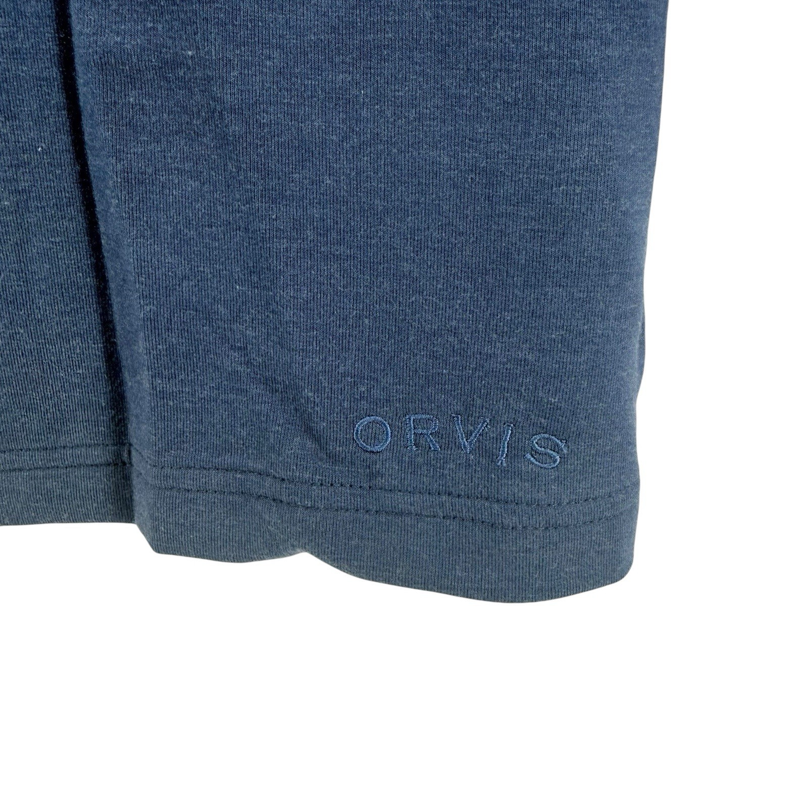 Orvis Classic Collection Pullover Shirt Mens Blue Large Long Sleeve Size L