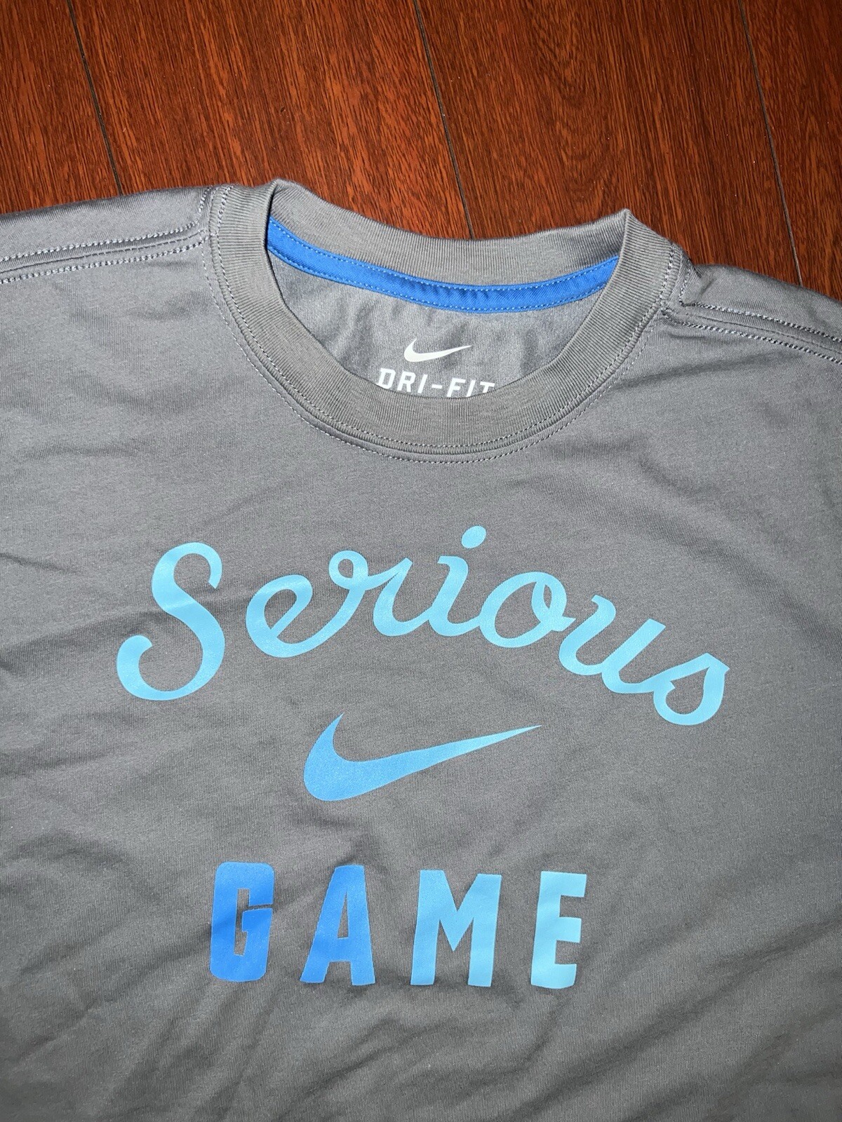 Nike Mens Dri Fit Cotton/Poly SLIM Medium NWOT “SERIOUS GAME” Tee T-Shirt 2014