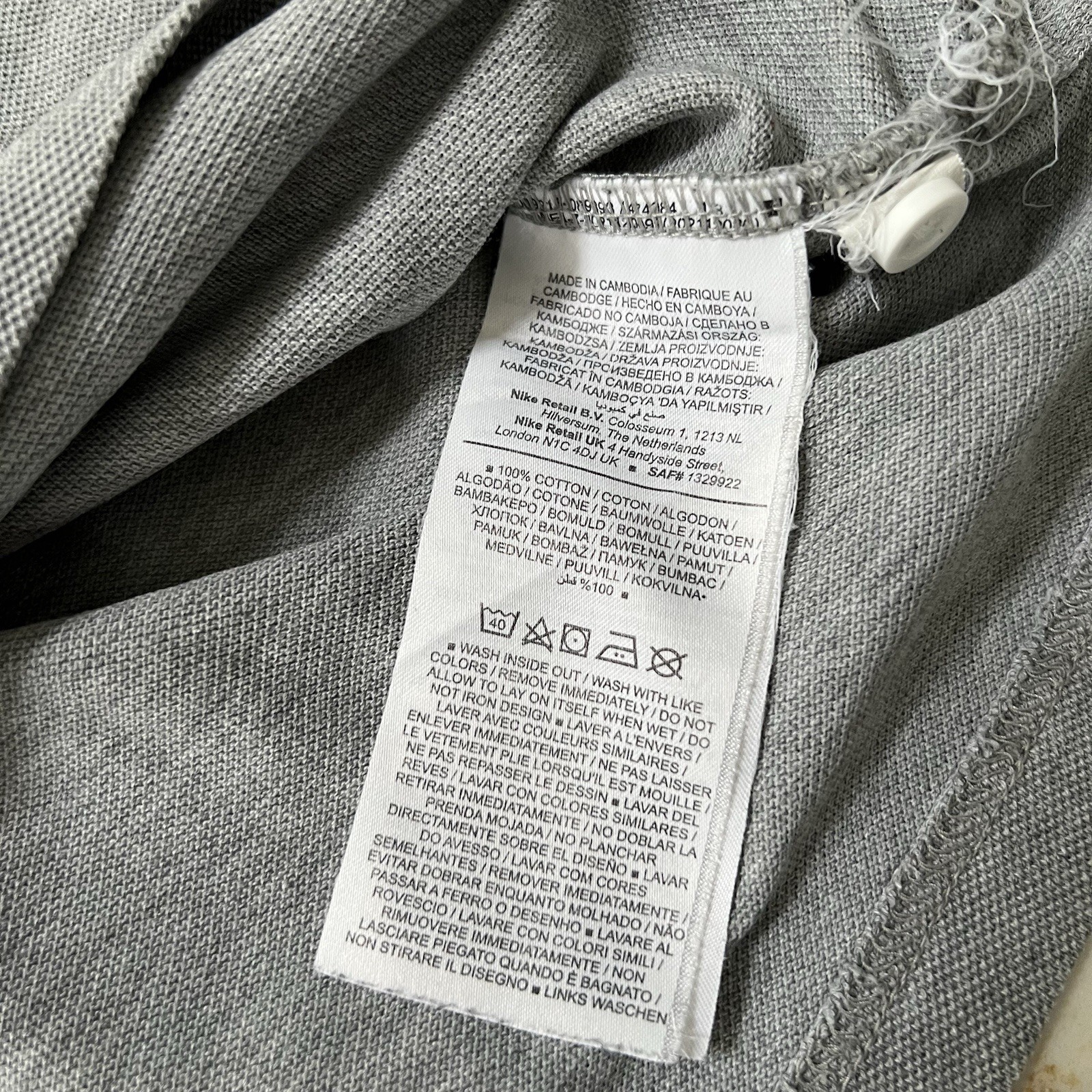 Nike Men’s Polo Shirt Top Short Sleeve Grey Medium M See Pics