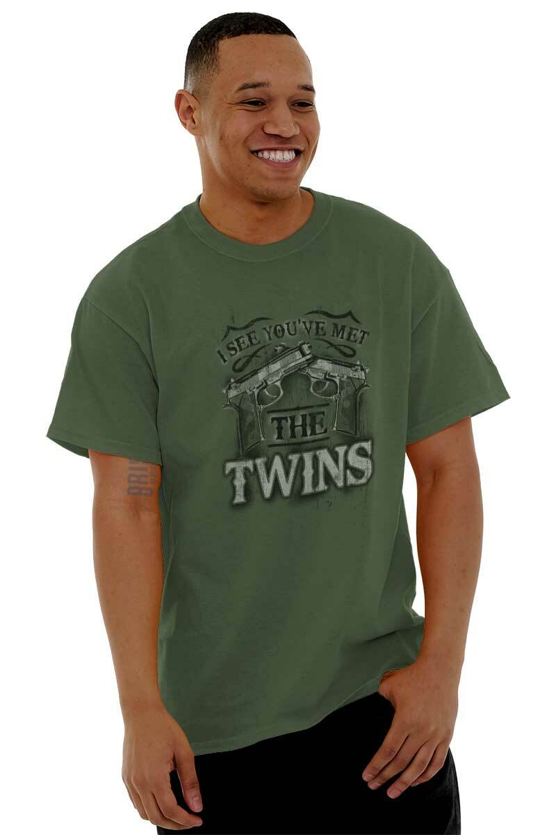Funny Pro Guns I See You’ve Met The Twins Womens or Mens Crewneck T Shirt Tee