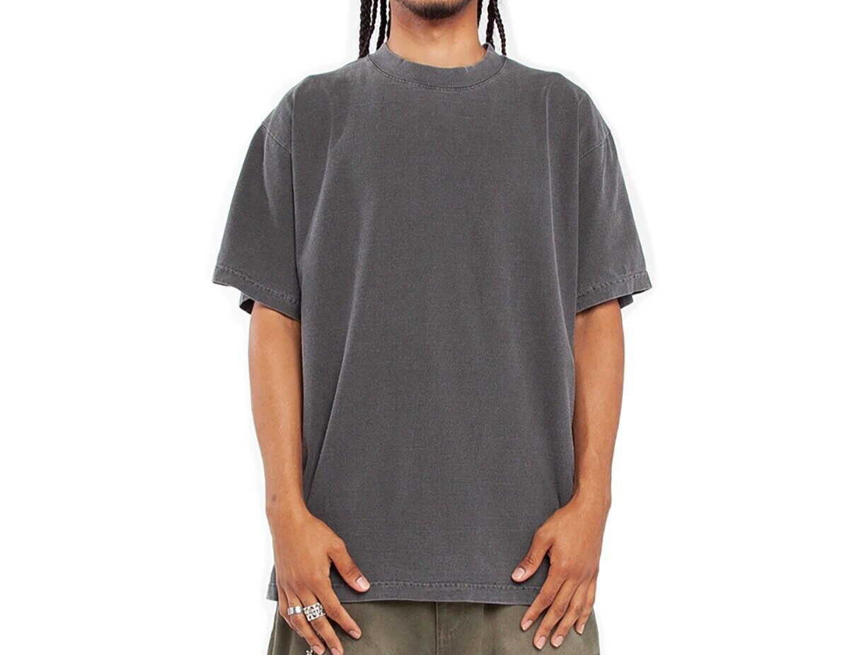 Shaka Wear Garment-Dyed Crewneck Heavy Knit T-Shirt Plain Blank Tee New S-5XL
