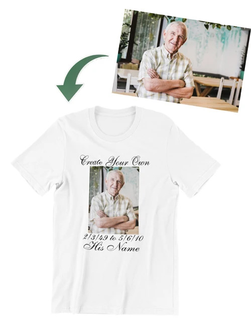 Personalized Memorial T-Shirt Custom Picture on Tshirt Photo Printing Tshrit