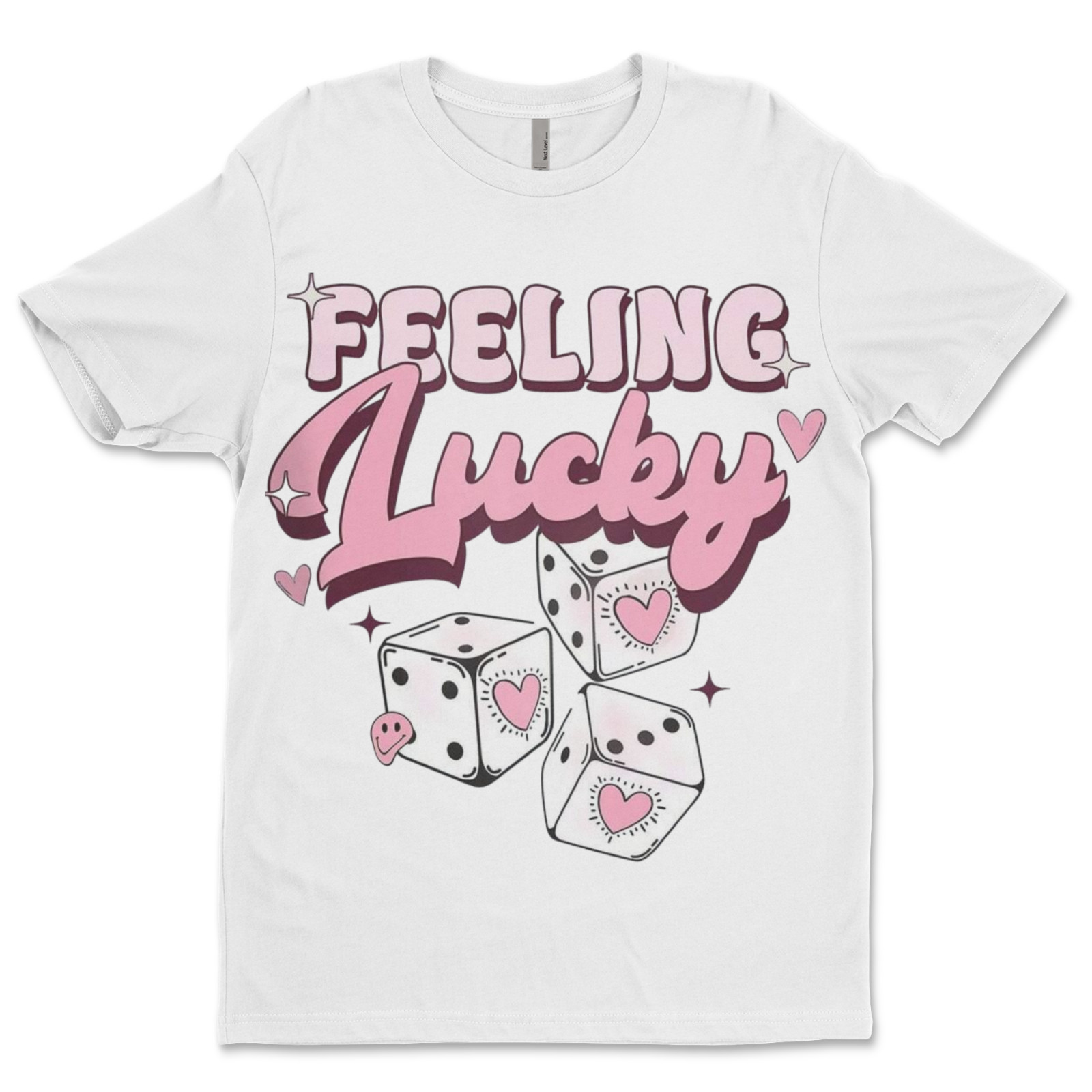 DTF Feeling Lucky/ Custom Unisex Soft Style T-Shirts, Next Level- Cotton