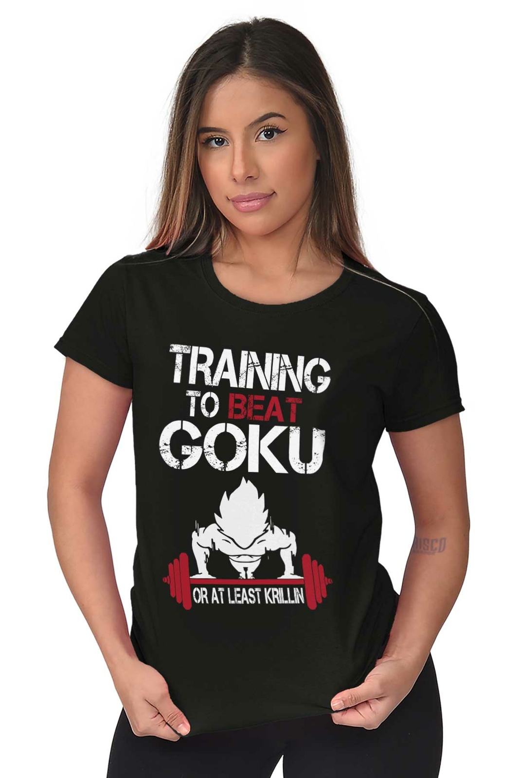 Anime Gym Workout Training to Beat Krillin Womens Top Junior Graphic Tee