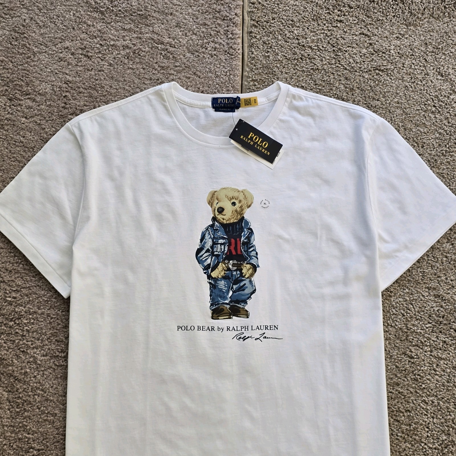 Polo Ralph Lauren Classic Fit Polo Bear Jersey T-Shirt Short Sleeve White