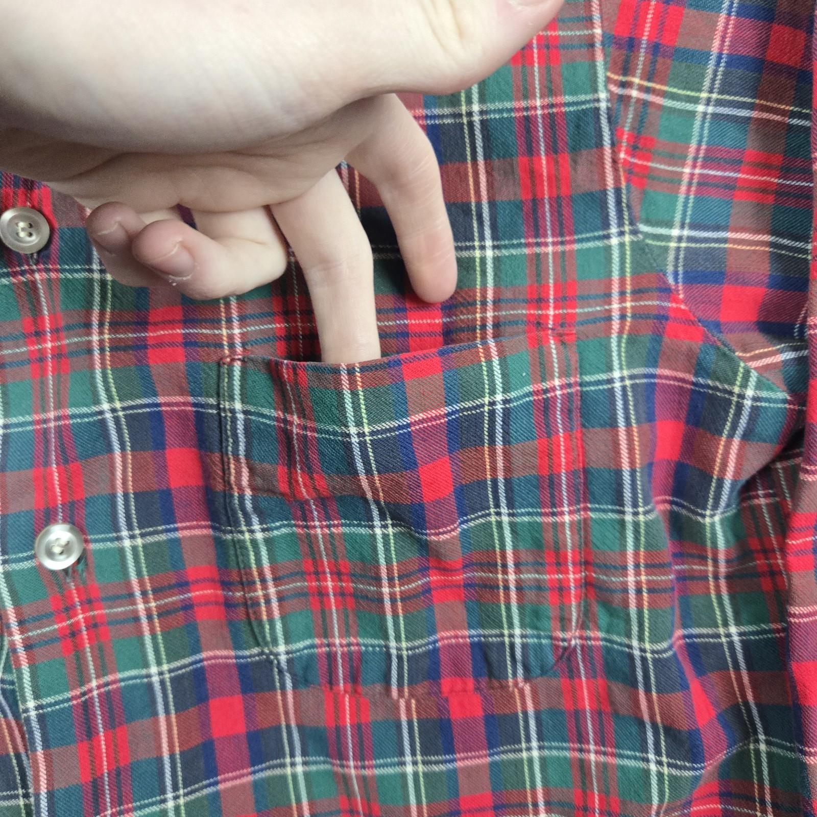 Vintage Selkirk Shirt Mens Small Red 70s 80s Button Up Plaid Woven Flannel USA