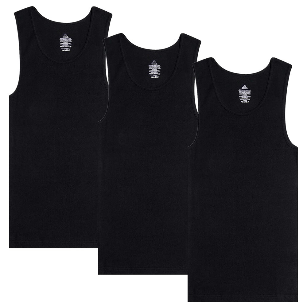 3-12 Packs Mens 100% Cotton Lot Ribbed Tank top A-Shirt Wife Beater Undershirt