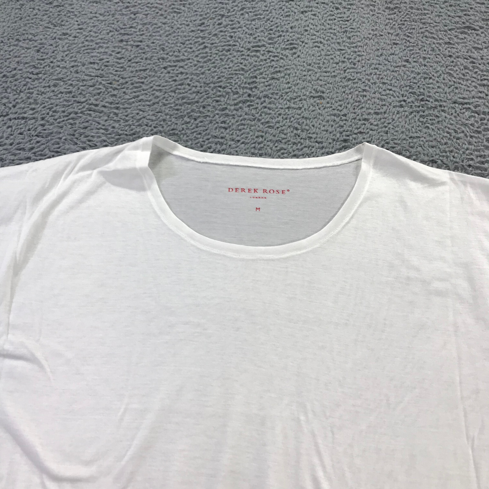 Derek Rose Shirt Mens Medium Cotton Stretch T Shirt White PJ Top $115 a34