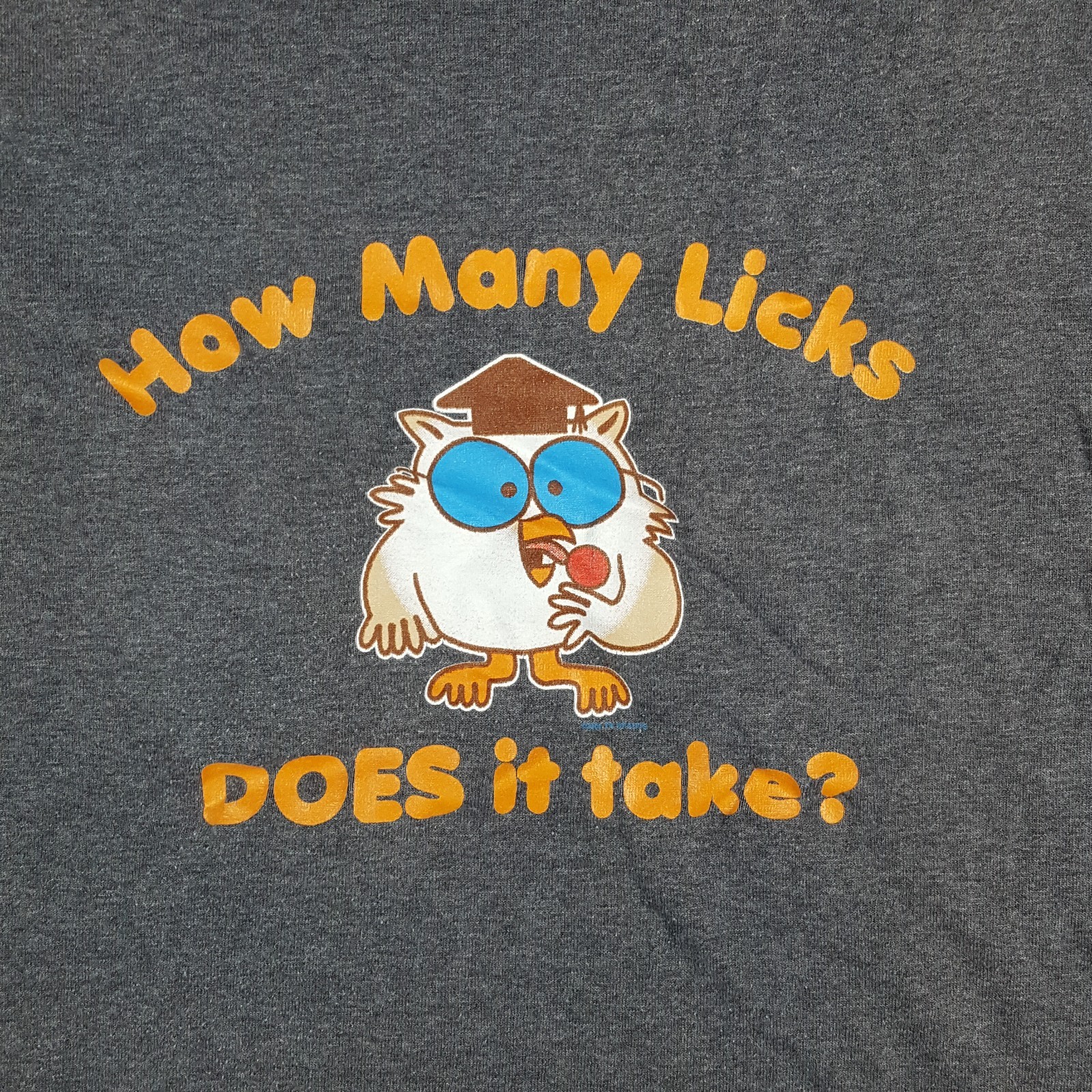 Vintage Y2K How Many Licks Tootsie Pop Candy Ringer Size S Owl Retro T Shirt