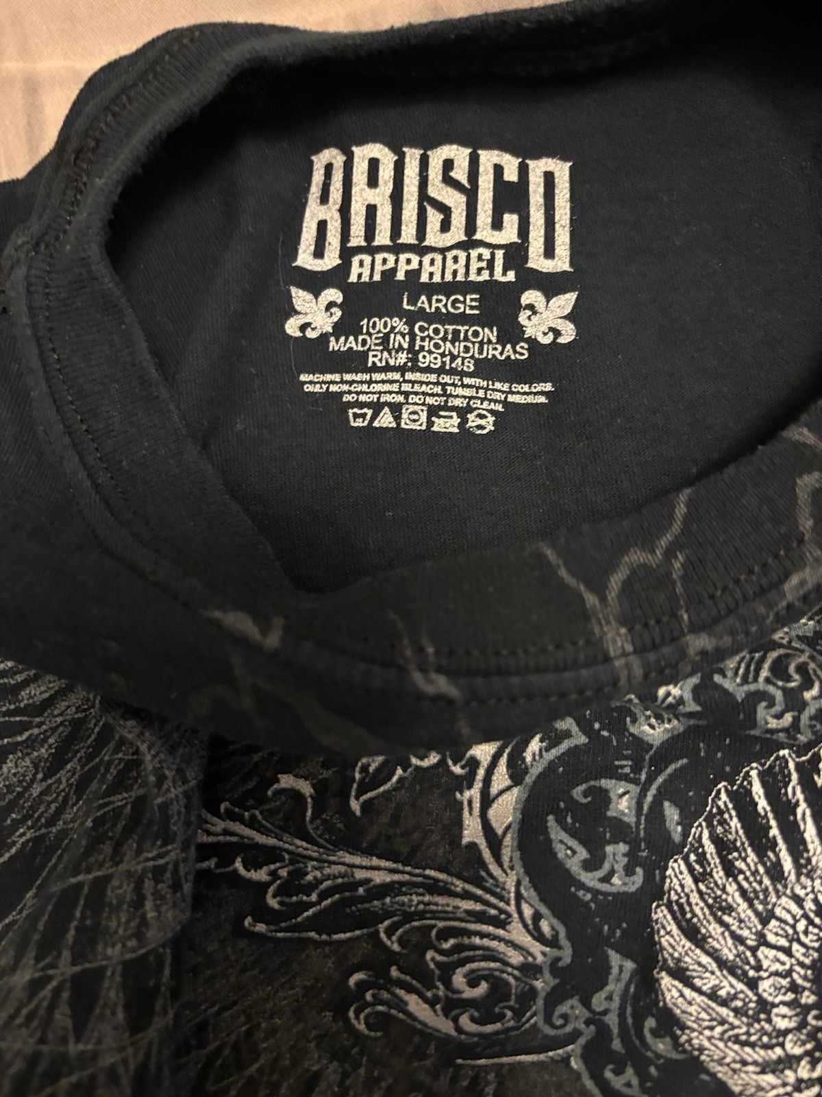 BRISCO APPAREL SKULL KING TSHIRT SIZE L USED