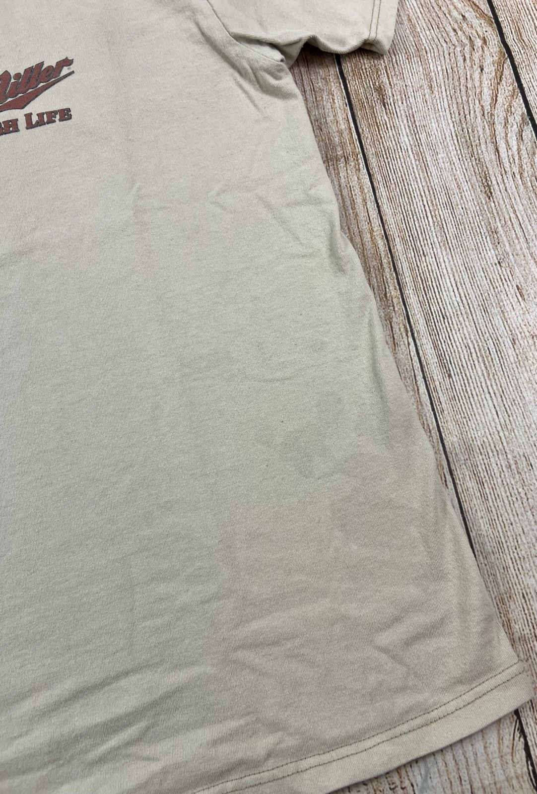 Tee Luv Miller High Life Tan T Shirt Size Large