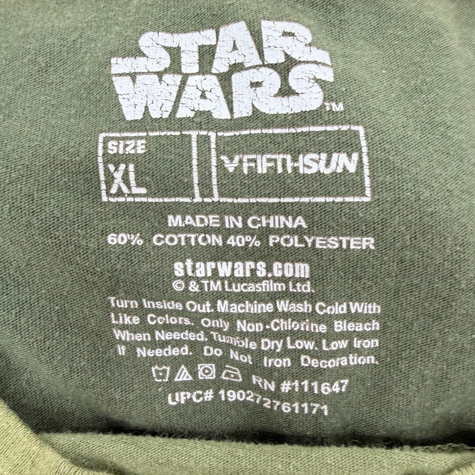 Star Wars Rogue One Fifth Sun Graphic Sci-Fi Tee Mens XL Green